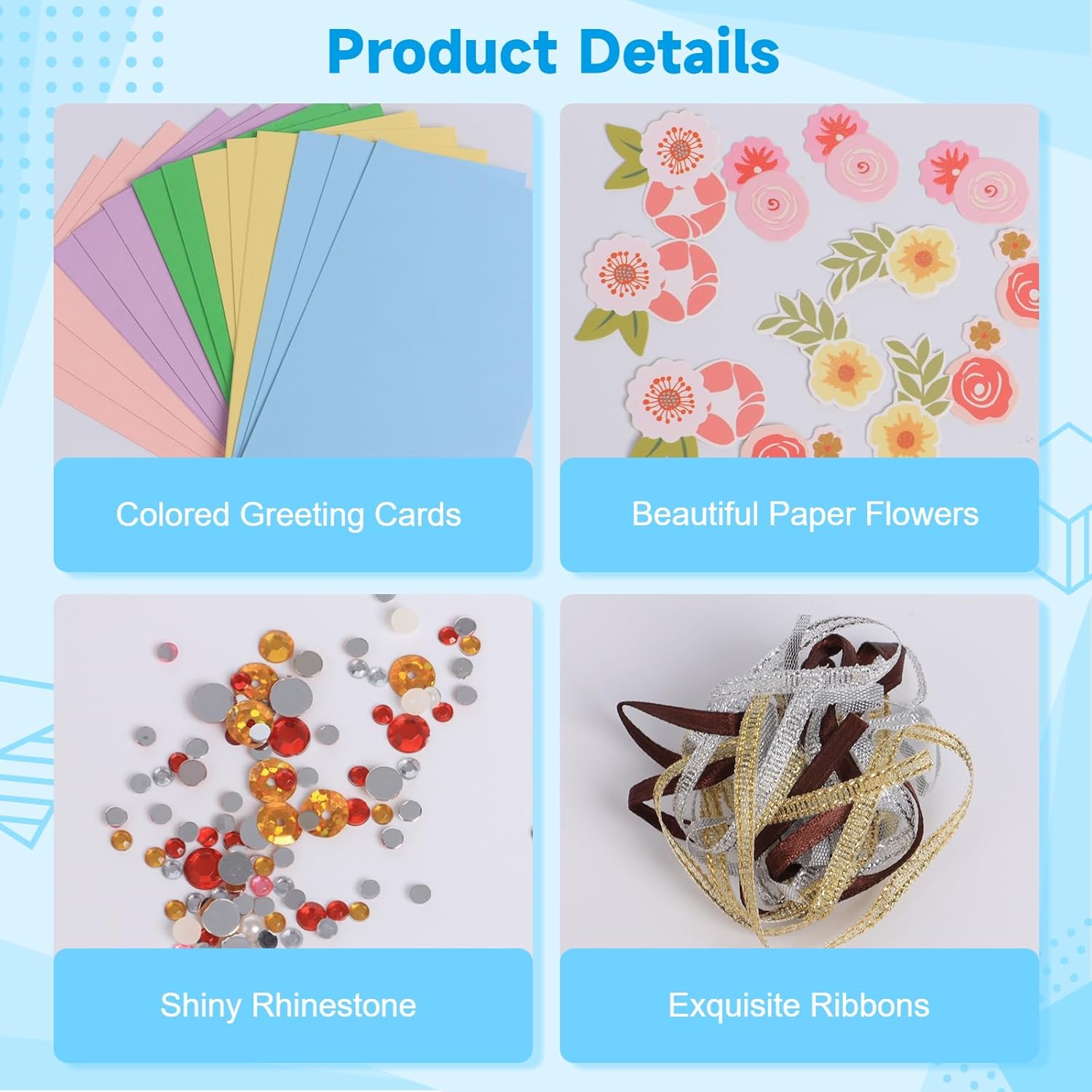 Kit de tarjetas de felicitación de papel, juego de tarjetas de felicitación caseras, kit de material para hacer tarjetas caseras, 15 tarjetas de