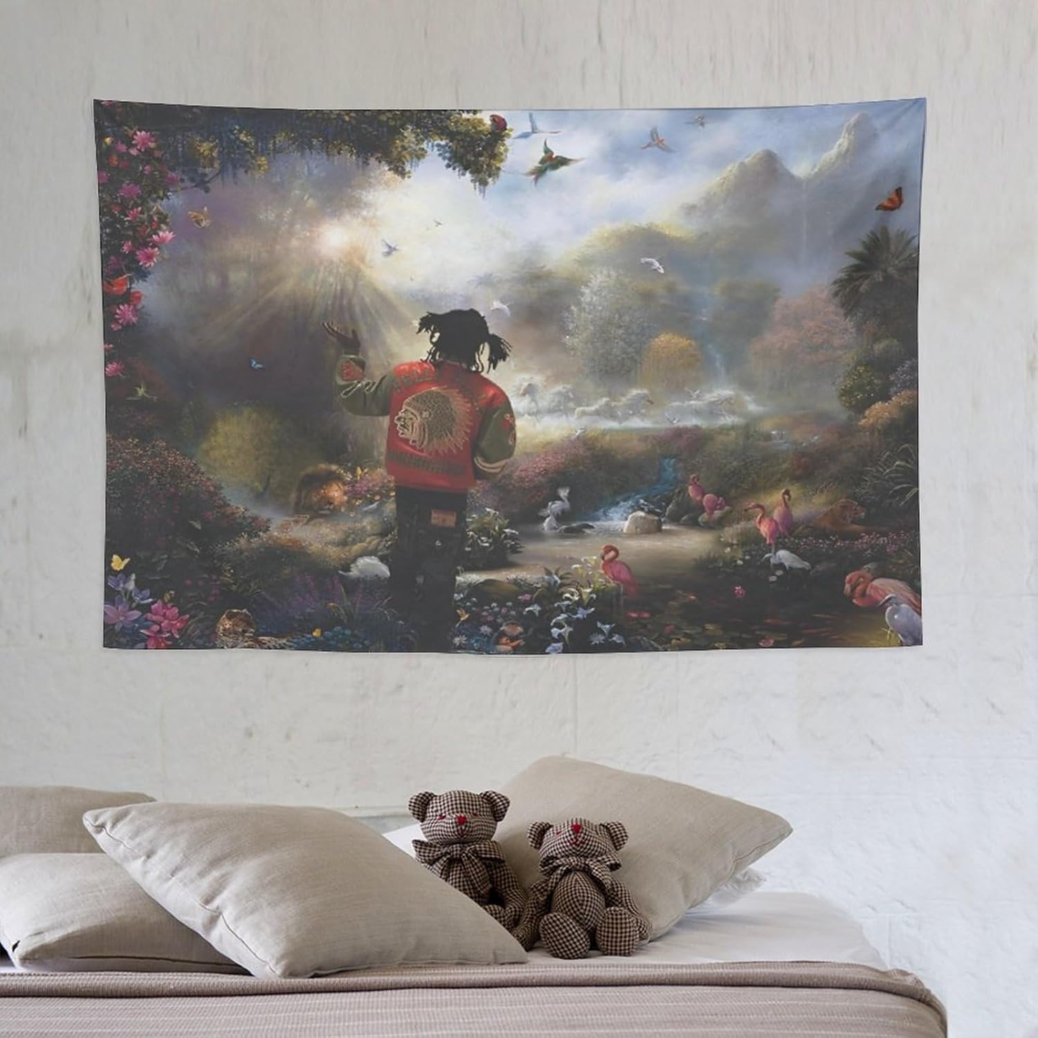 NOsawa Tapiz de rapero cantante para dormitorio, jefe, decoración del hogar, álbum de pared, divertido póster colgante con imagen, impresión de sala