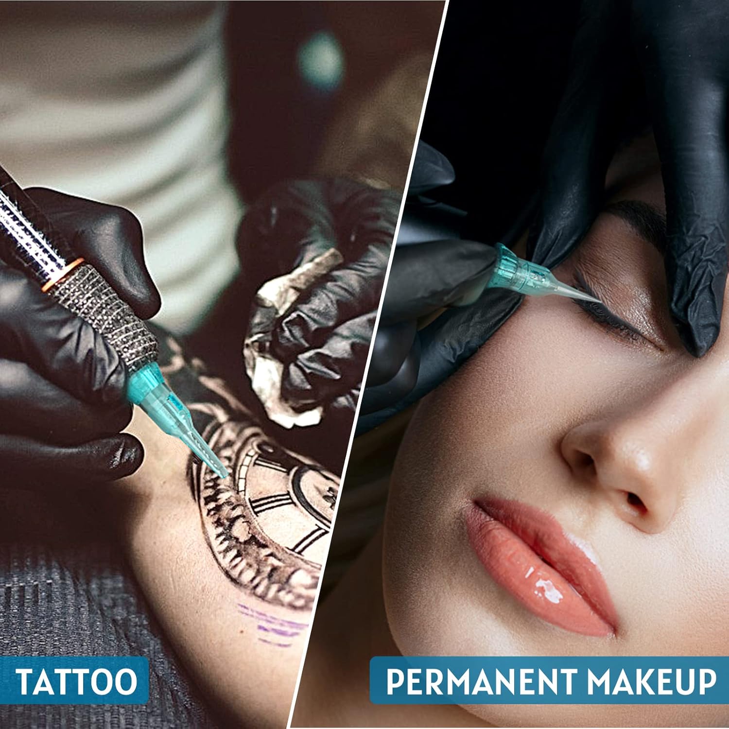 TATELF Agujas de tatuaje de 0.012 in, 20 unidades de cartuchos de aguja para tatuaje, maquillaje permanente, cuero cabelludo, ceja, labio con