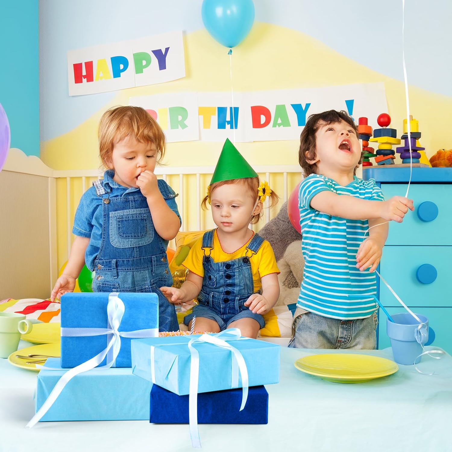 PLULON 60 hojas de papel de seda azul a granel, papel de seda para envolver regalos para embalaje, cumpleaños, baby shower, despedida de soltera,