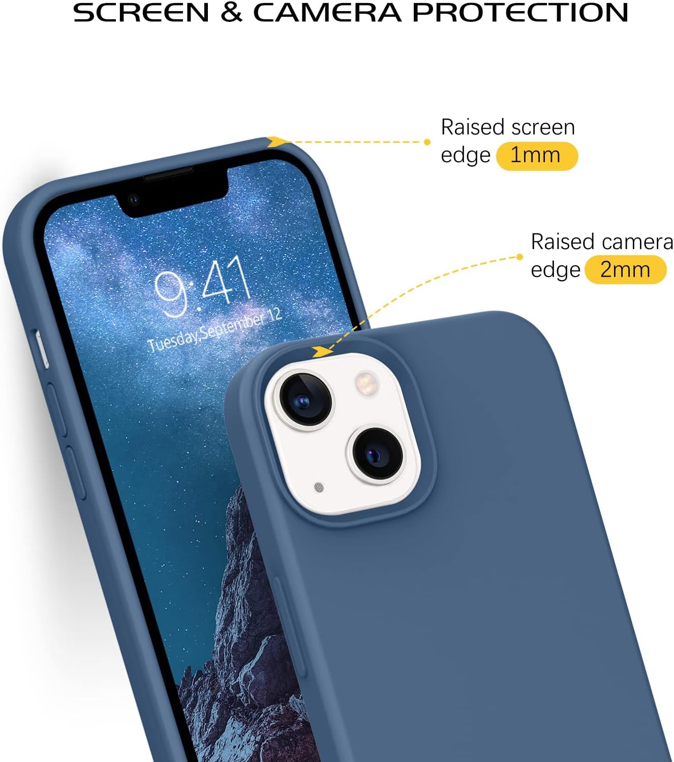 DOMAVER Para iPhone 13 Funda De Silicona Delgada De Gel Suave De Goma De Goma De Microfibra Forro Cojín Textura Niños Hombres A Prueba De Golpes