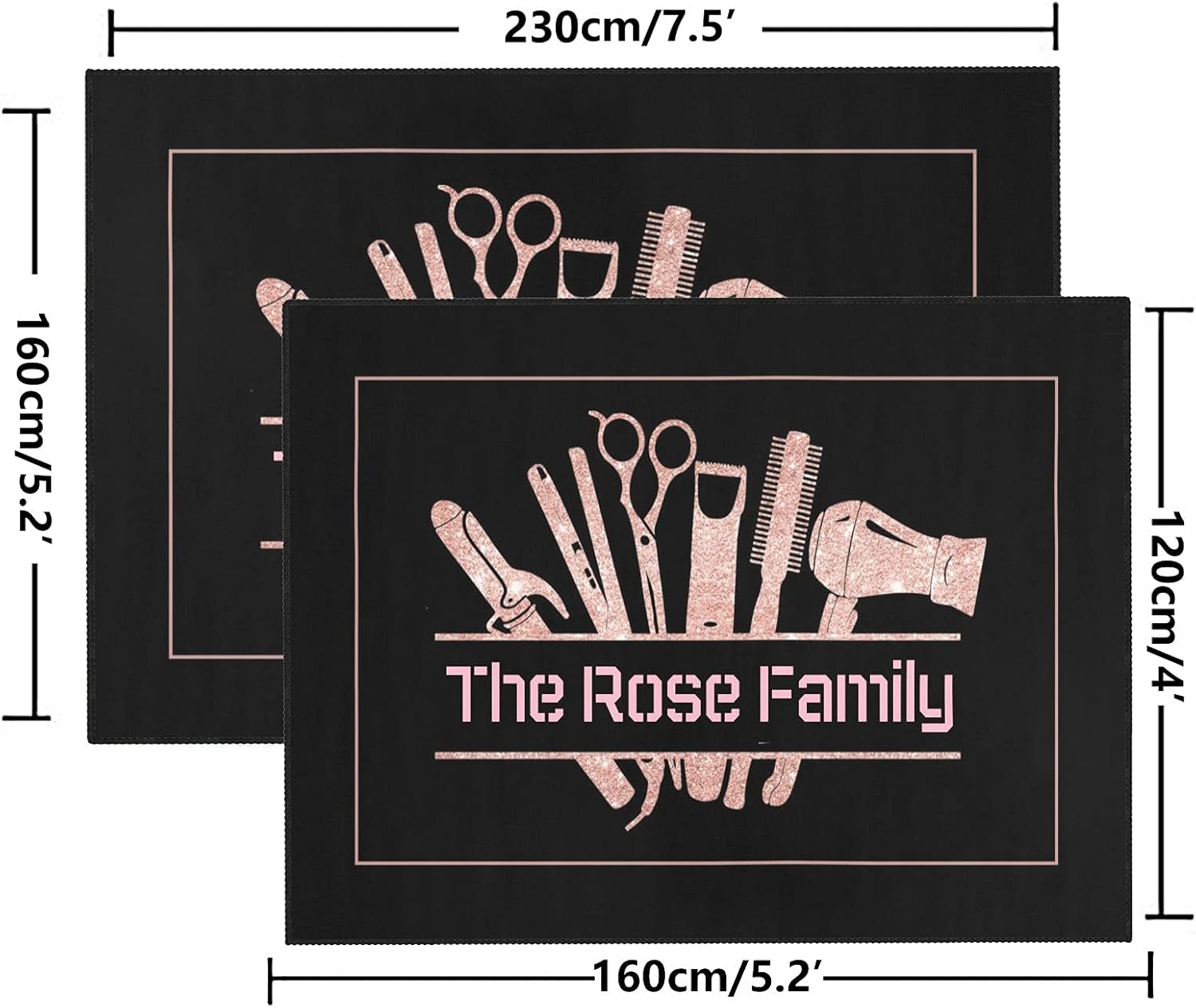 Alfombra personalizada con purpurina rosa para sala de estar, yoga, dormitorio, sala de juegos, camping, 4 x 5.2 pies