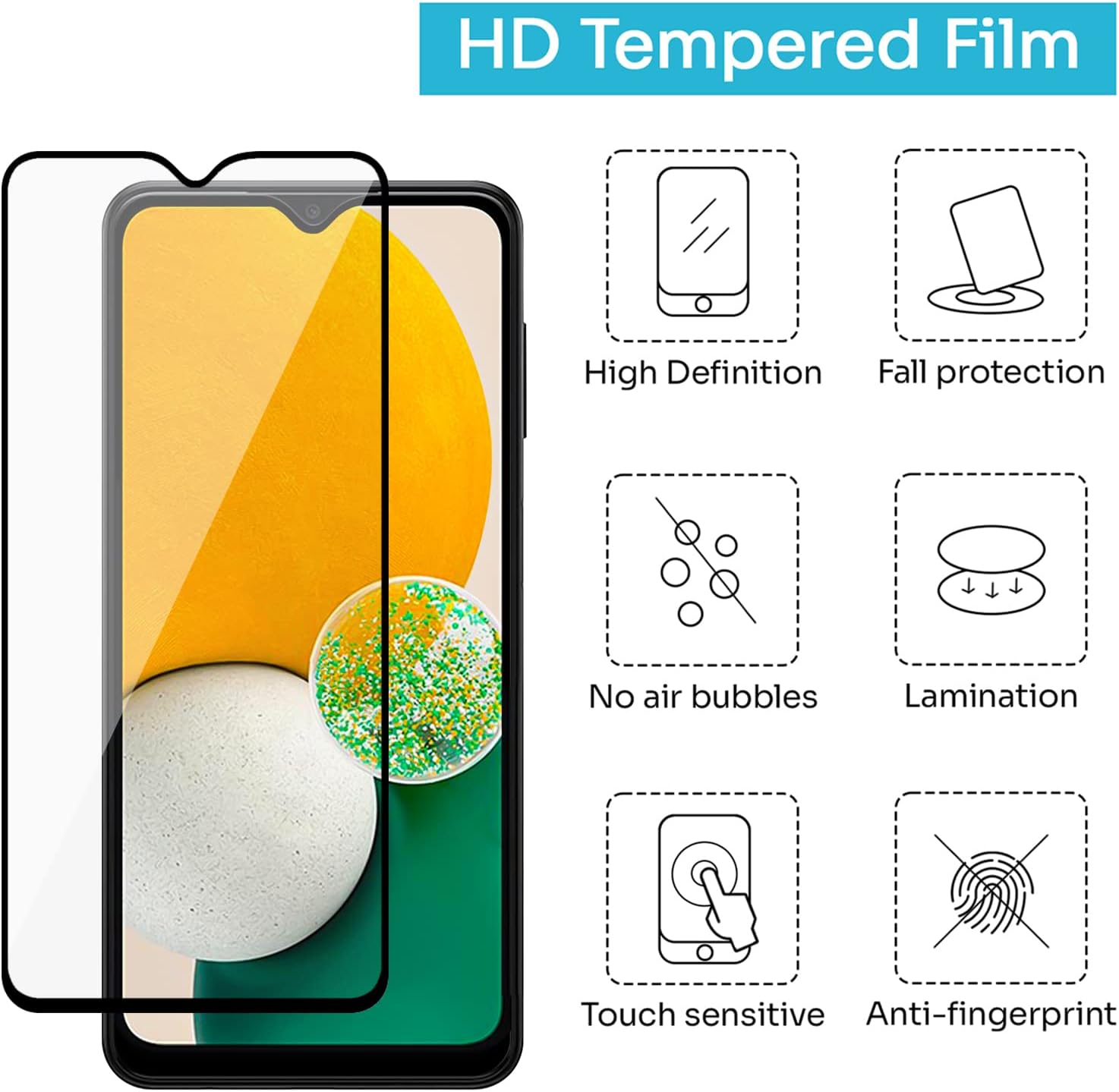 2 Privacidad+2 protectores de pantalla transparentes de privacidad y transparente para Samsung Galaxy A13 5G vidrio templado antiespía, Ultra HD,