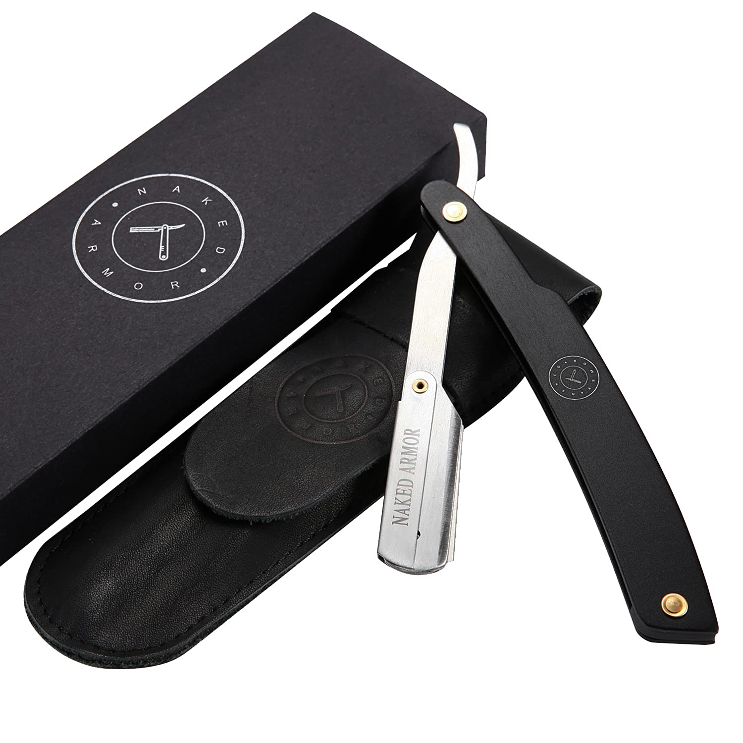 Best Shavette – Maquinilla de afeitar recta de hoja reemplazable, afeitadora con mango de metal, no necesita cortar ni afilar, gran hoja de inicio,