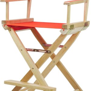 Casual Home – Silla de director de 24.0in, marco natural con lienzo naranja, altura de mostrador Casual Home – Silla de director de 24.0in, marco natural con lienzo naranja, altura de mostrador