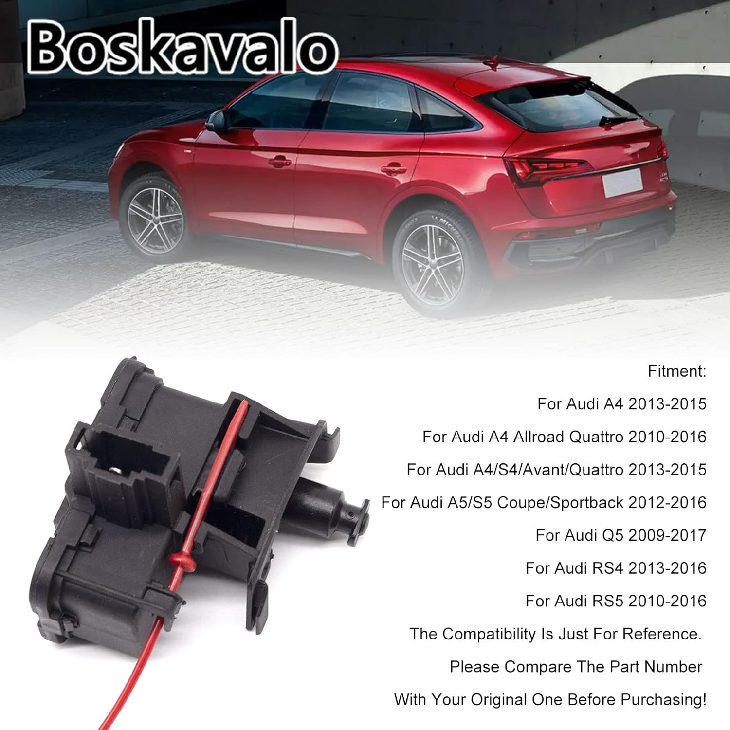 Boskavalo Actuador de bloqueo de puerta del tanque de combustible compatible con Audi A4 S4 A5 Q5 RS4 2013-2016 8K0862153H 8K0 862 153H Actuadores