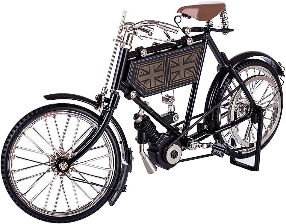 Lingxuinfo Modelo de bicicleta vintage de metal 3D, kit de construcción de bicicletas simuladas para ensamblaje, ornamento mecánico retro para