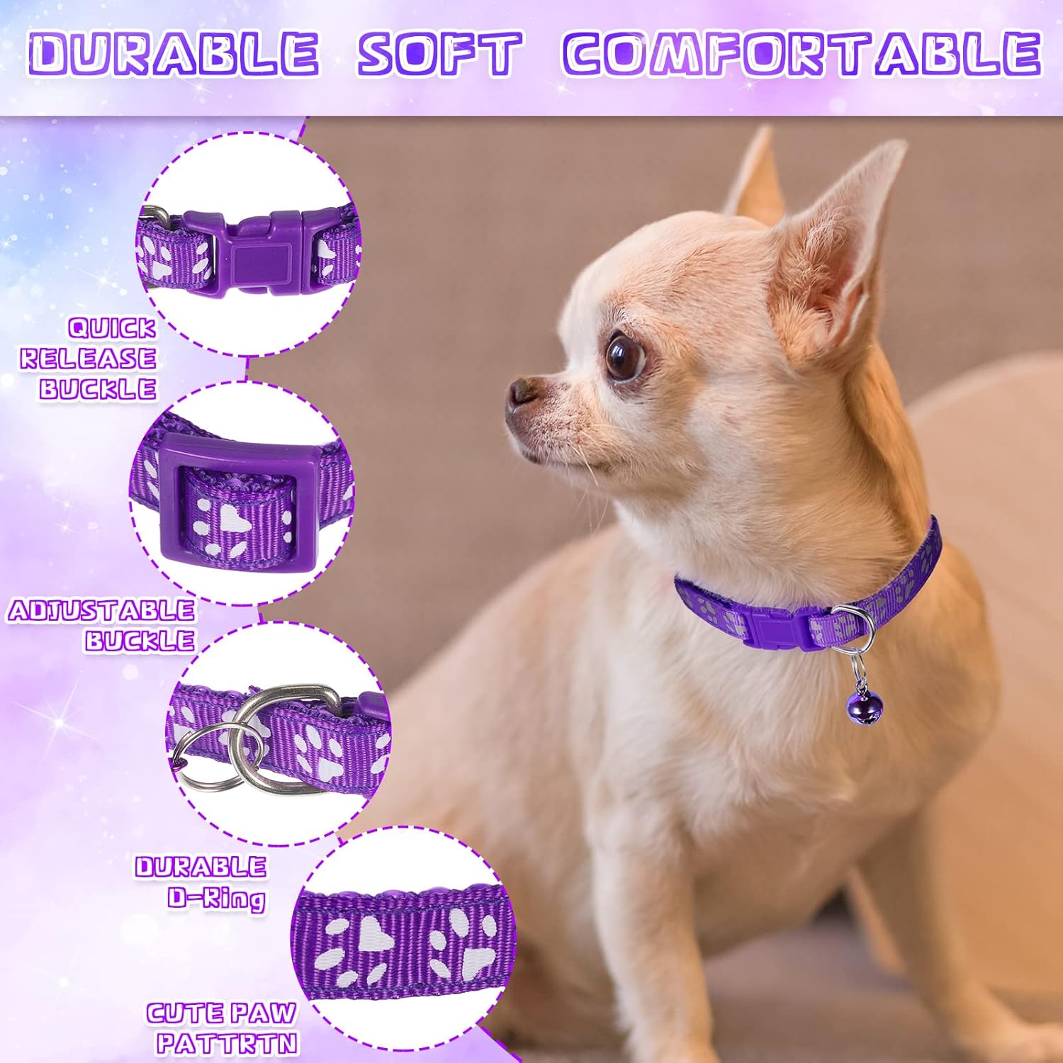 Mixweer 24 collares para cachorros pequeños, collares de identificación para cachorros recién nacidos, suministros para perros pequeños, gatos,