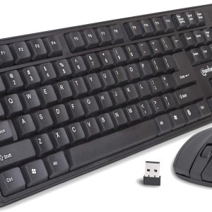 Manhattan Combo de teclado y mouse inalámbricos, juego de teclado inalámbrico USB de tamaño completo con dongle de 2.4 GHz para PC, computadora Manhattan Combo de teclado y mouse inalámbricos, juego de teclado inalámbrico USB de tamaño completo con dongle de 2.4 GHz para PC, computadora