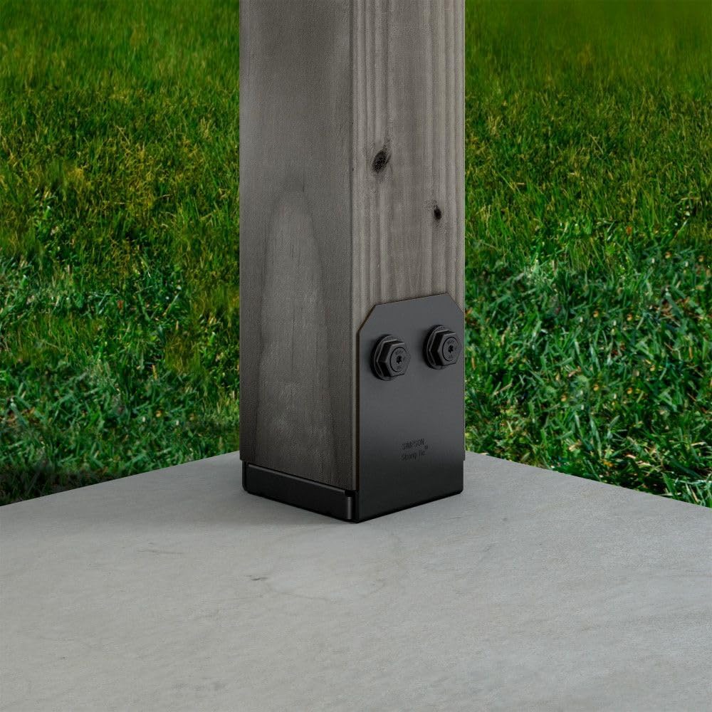 Simpson Strong-Tie Outdoor Accents Avant Collection ZMAX, base de poste con recubrimiento de polvo negro para 6×6