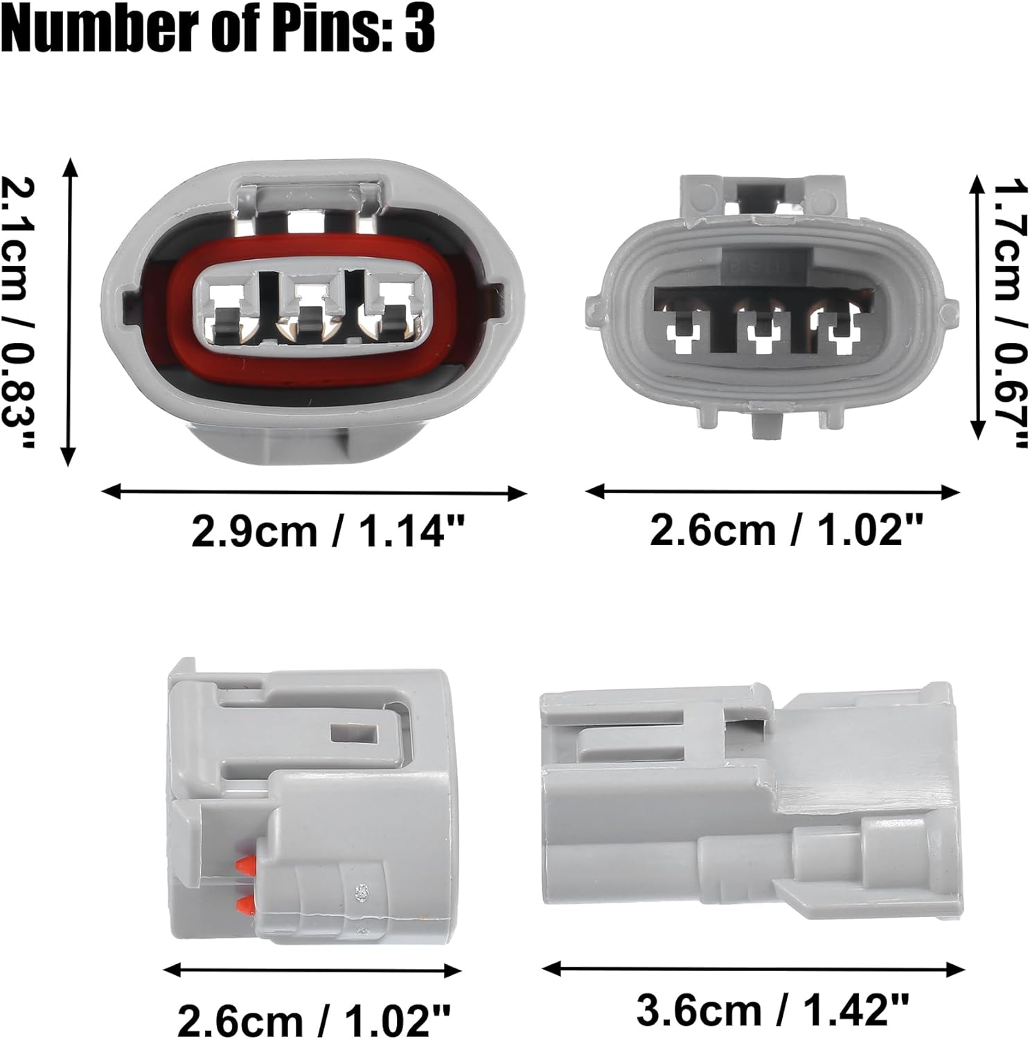 X AUTOHAUX 1 Unidades 3 Pin TS Alternador Conector Adaptador Macho y Hembra Plug Clip Kit Reemplazo Para Toyota
