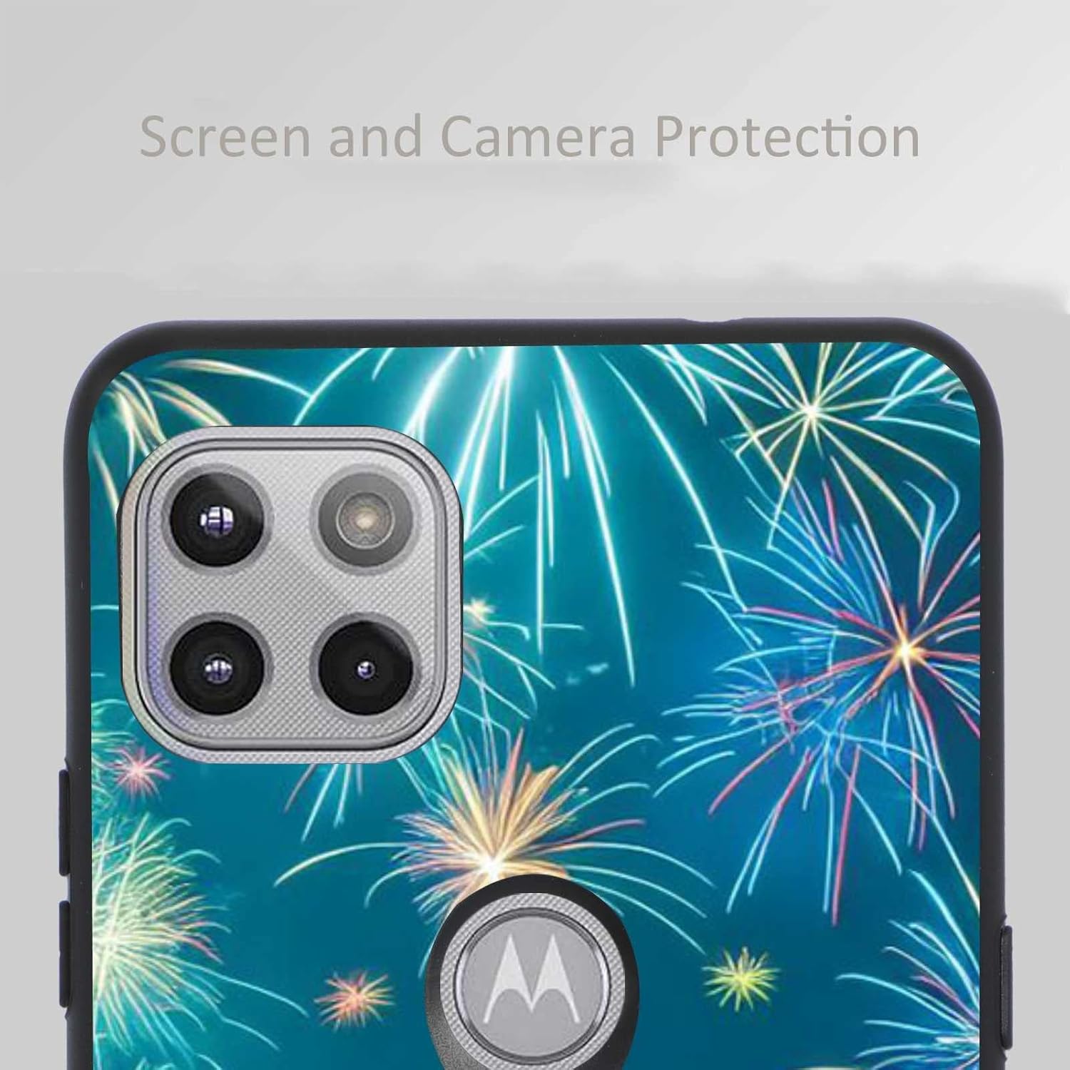 Compatible con Moto One 5G AceMotorola G 5G Fireworks Case, patrón abstracto de noche de fuegos artificiales para Moto Case hombres mujeres,