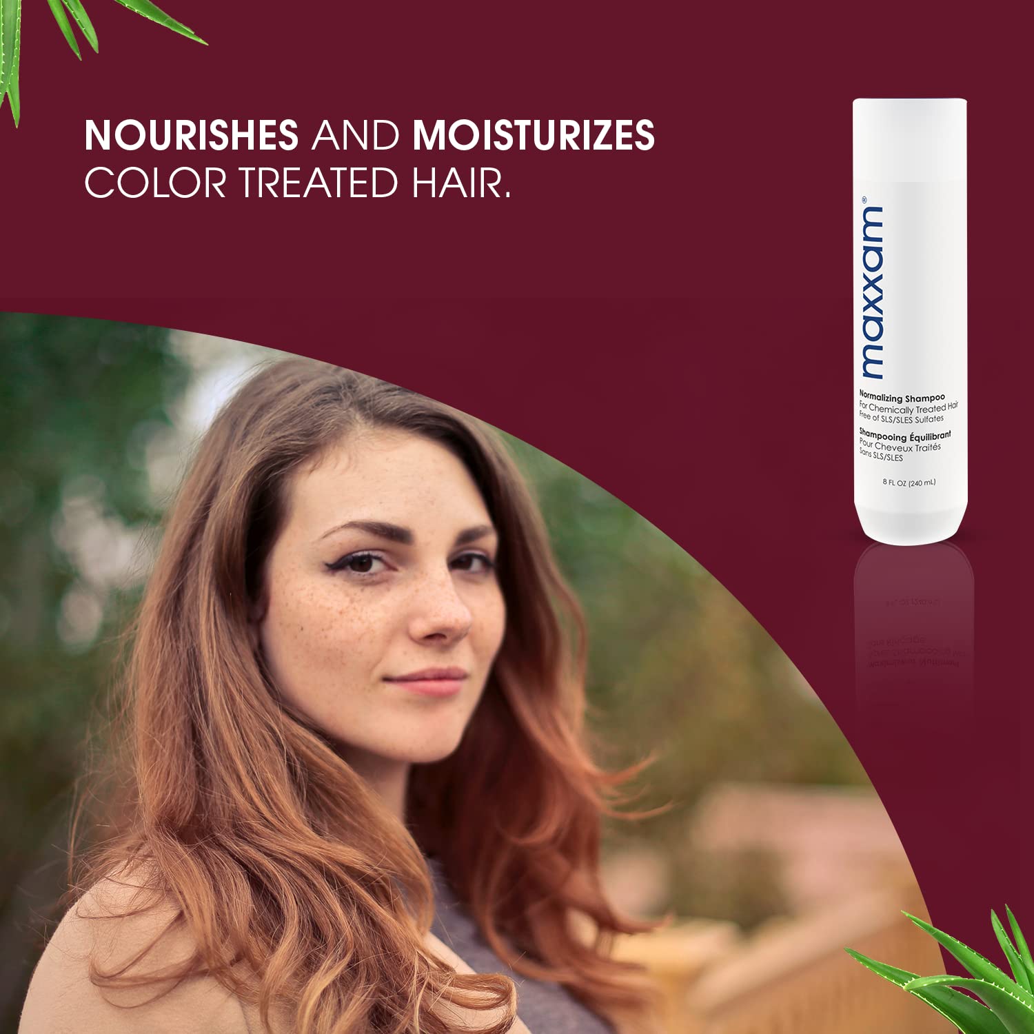 Maxxam Champú diario normalizador de pH restaurador con protector solar e hidratantes, para cabello teñido sin sulfatos, 10 onzas líquidas