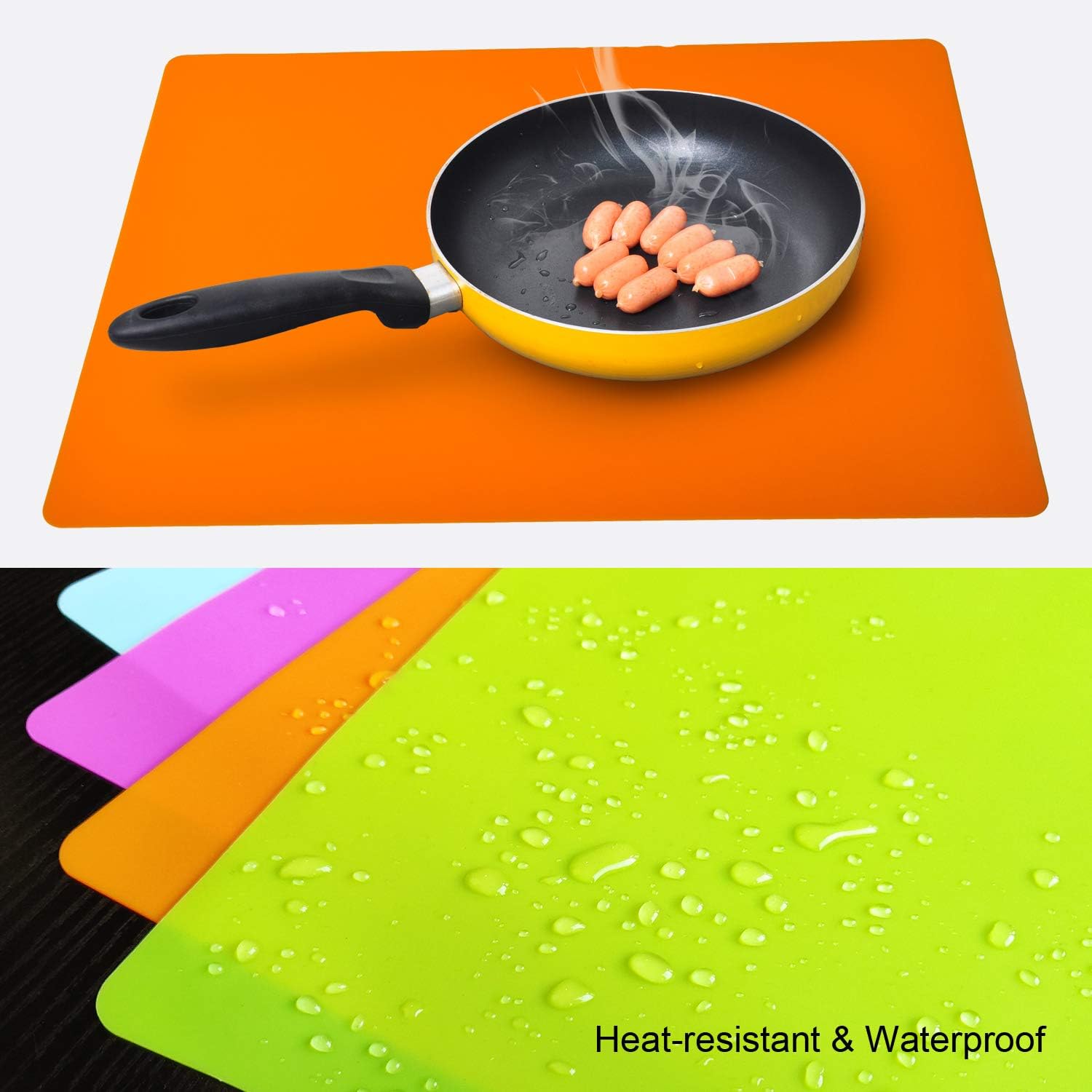 Manteles individuales para niños, manteles individuales de silicona para mesa de comedor, cocina, tapete de comedor impermeable para niños pequeños,