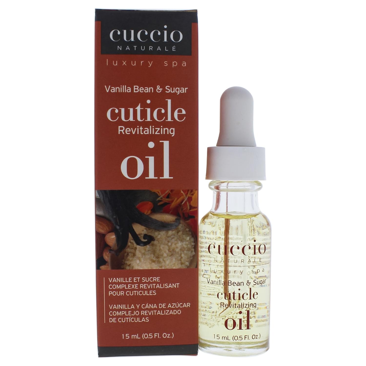 Cuccio Naturale – Aceite revitalizante para cutículas de grano de vainilla y azúcar, hidrata y fortalece las uñas y cutículas, calmante y nutritivo,