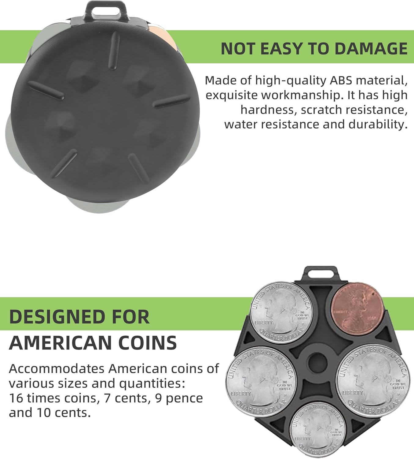 Soporte para monedas, soporte para monedas para automóvil, organizador portátil de cambio de monedas, accesorios de automóvil, soporte para cambio