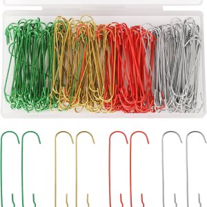 200 ganchos para adornos de Navidad, 2.4 x 0.5 pulgadas, ganchos para adornos de árbol de Navidad en forma de C con caja de almacenamiento, ganchos 200 ganchos para adornos de Navidad, 2.4 x 0.5 pulgadas, ganchos para adornos de árbol de Navidad en forma de C con caja de almacenamiento, ganchos