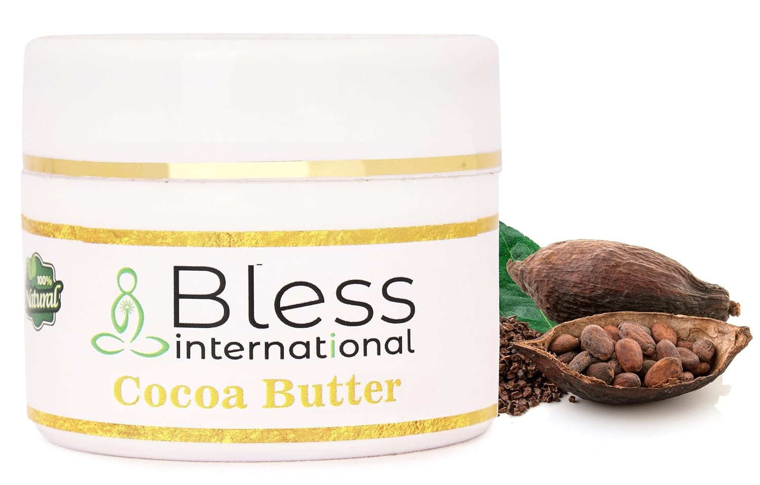 Manteca de cacao cruda orgánica 100% pura, natural y sin refinar  Hidratante de piel para cara, cuerpo y cabello  4 onzas115 GM marfilblanco grado A