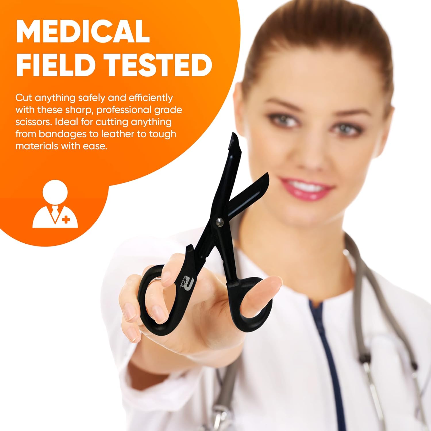 Tijeras de trauma para enfermeras y EMT, cuchillas de acero inoxidable recubiertas de teflón, tijeras resistentes para vendajes y envolturas.
