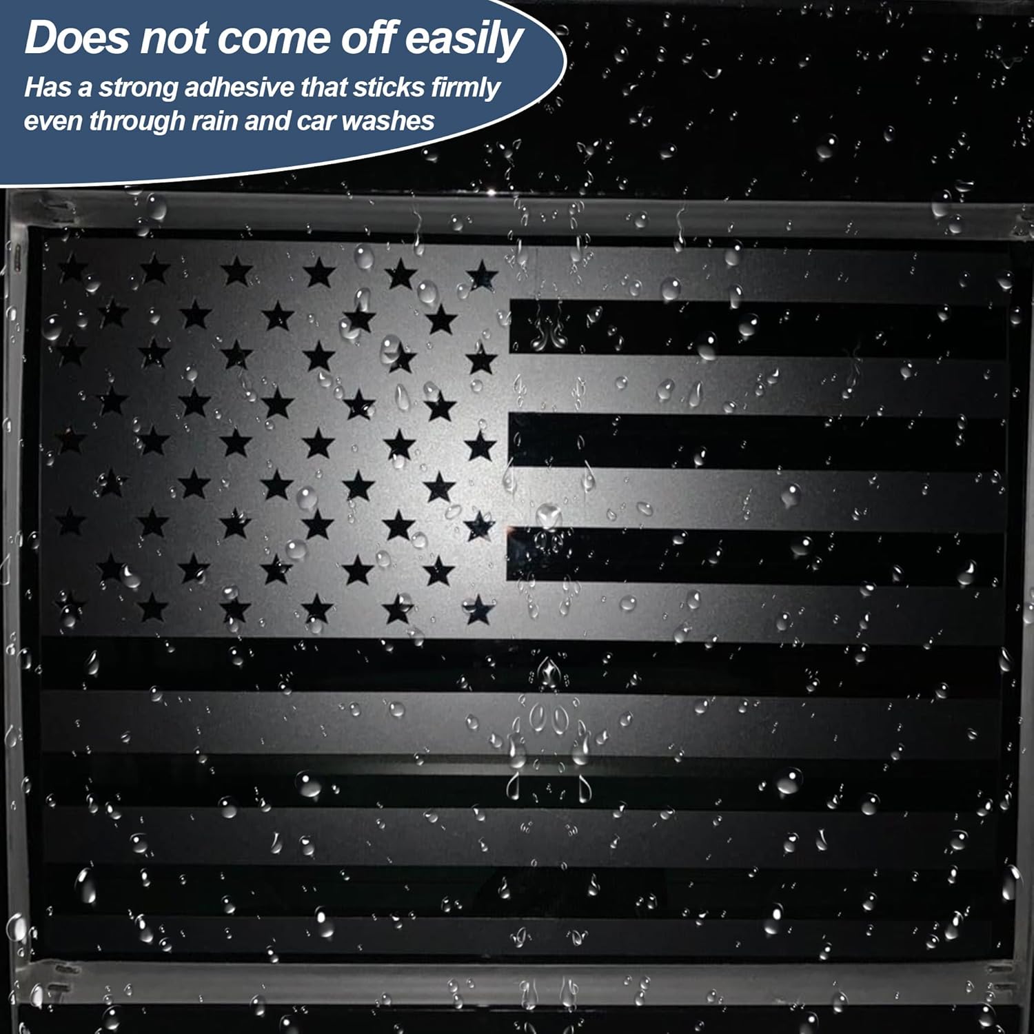 Calcomanía de vinilo para ventana trasera trasera central compatible con Nissan Titan 2013-2022 con la bandera estadounidense negra mate (equipada