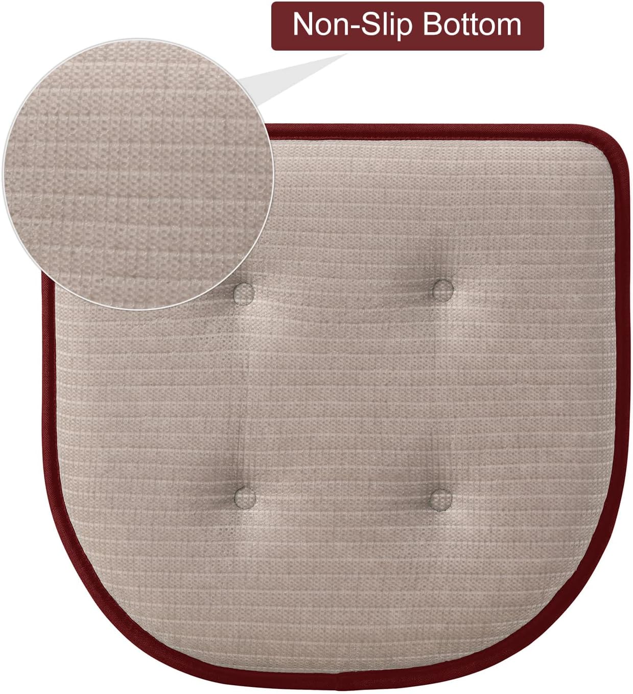 downluxe Cojines de espuma viscoelástica para sillas de comedor, almohadillas antideslizantes para sillas de cocina y sillas de oficina, en forma de