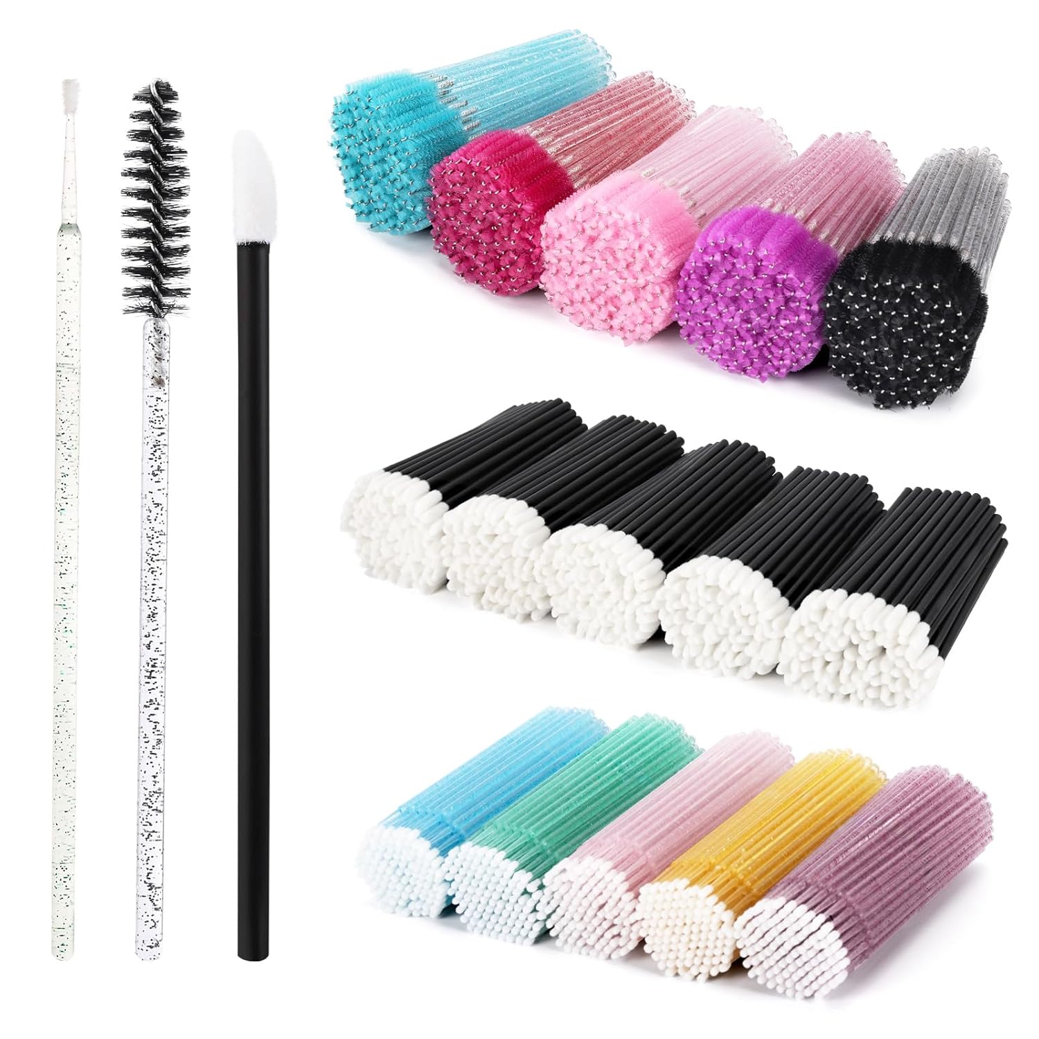 1500 varitas de rímel desechables, carretes de labios, micro hisopos, aplicadores de lápiz labial, brochas de pestañas, herramienta aplicadora de