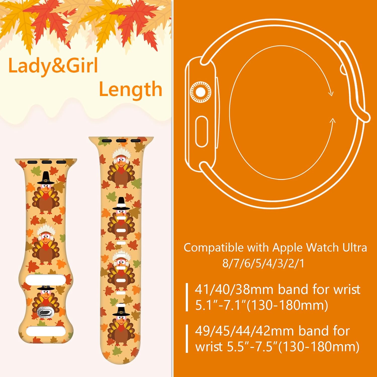 Correa de reloj de Navidad para Halloween compatible con Apple Watch Band de 1.496 in, 1.575 in, 1.614 in, 1.654 in, 1.732 in, 1.772 in, iWatch