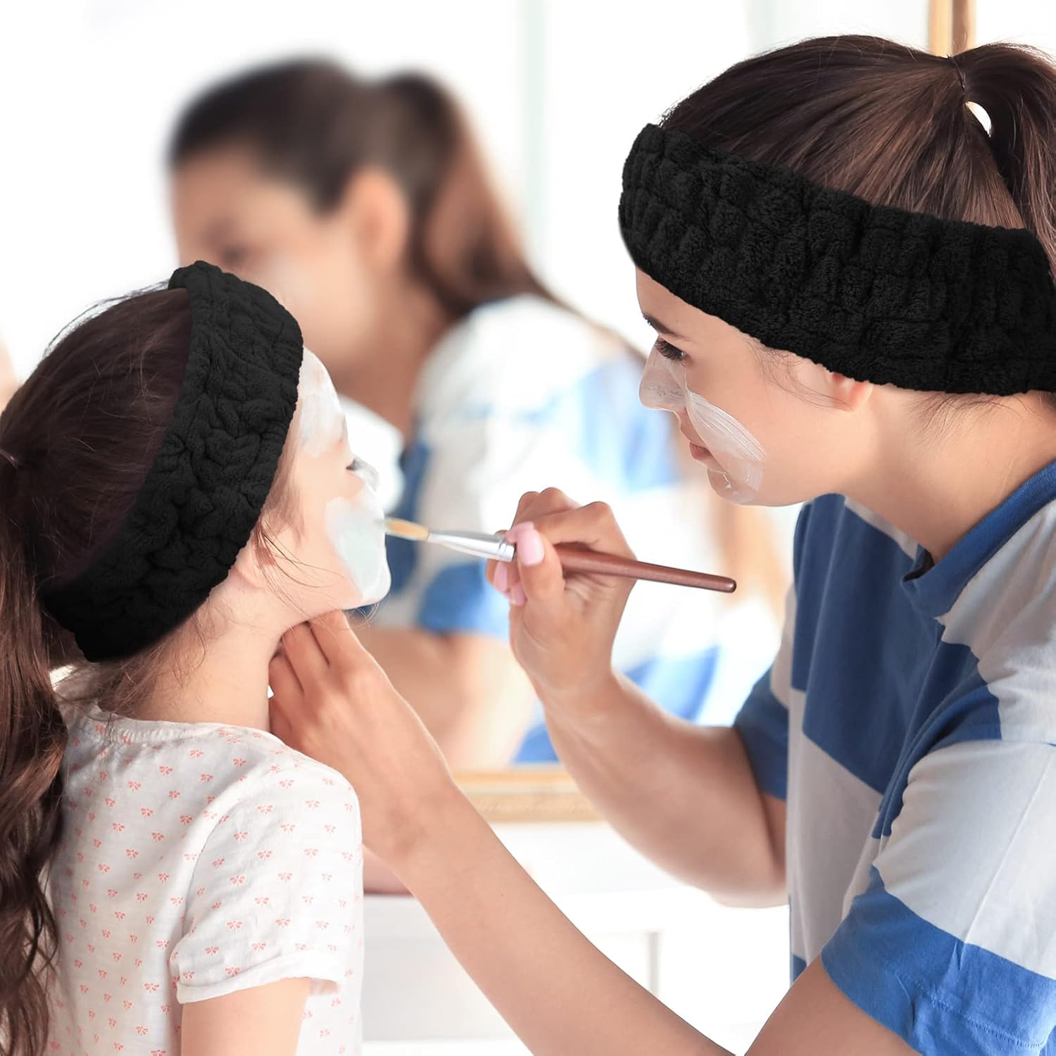 Chuangdi Diadema facial de spa de 3 piezas para maquillaje y lavado de cara, diadema de tela de rizo para yoga, deportes, ducha, facial, banda