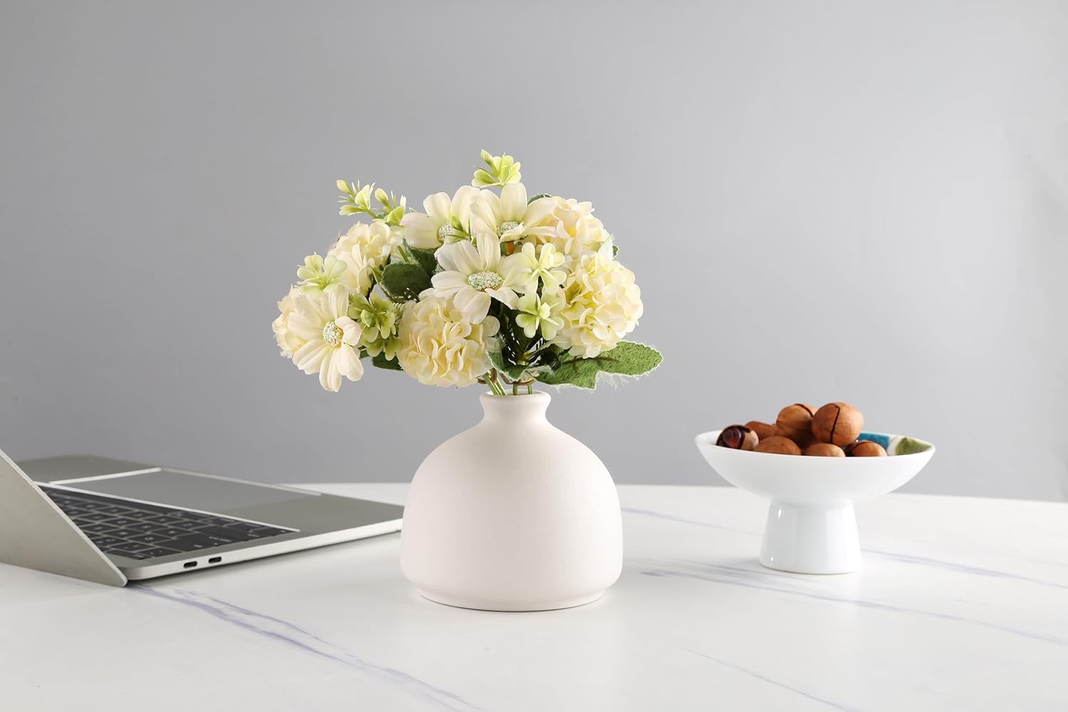 LSBTAUCP -Florero de cerámica, jarrón blanco para decoración del hogar, jarrón seco de estilo moderno, comedor, dormitorio, oficina..
