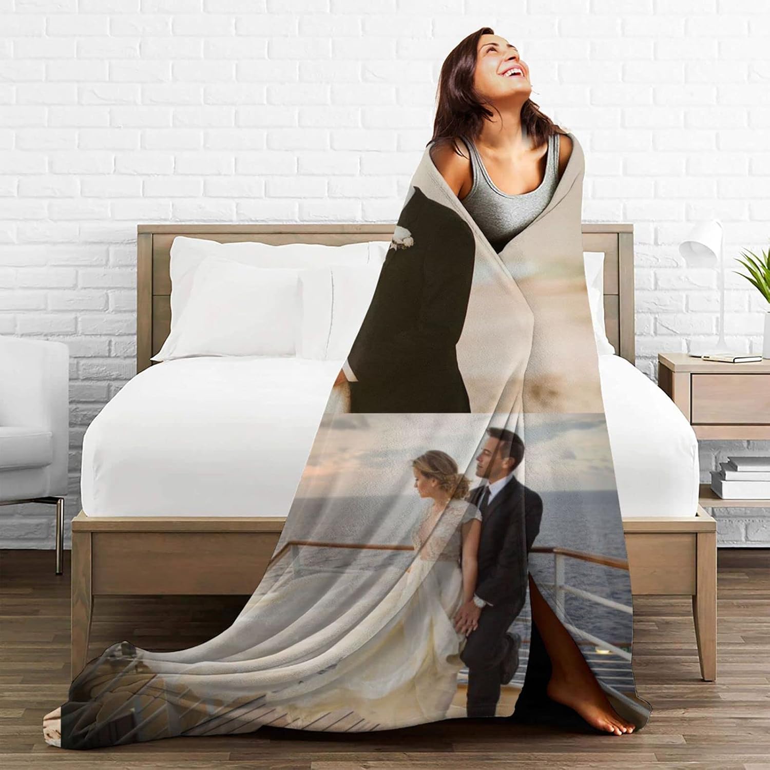 Manta personalizada con texto fotográfico, manta de franela personalizada con imagen para cumpleaños de adultos y niños, Navidad, Halloween, Día del