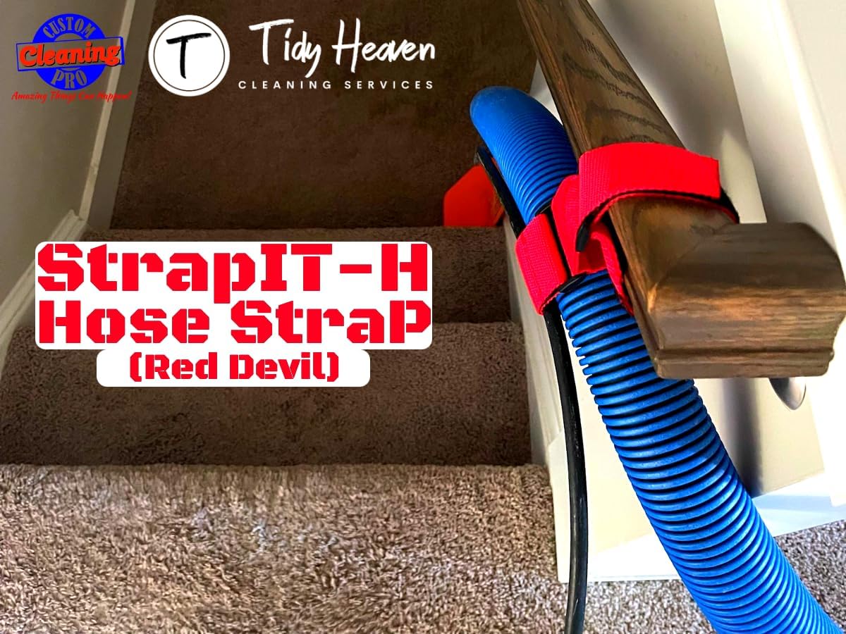 StrapIT-H – Nueva correa de manguera (Red Devil) para limpieza de alfombras sostiene mangueras de vacío de 1.5, 2 y 2.5 pulgadas y manguera de