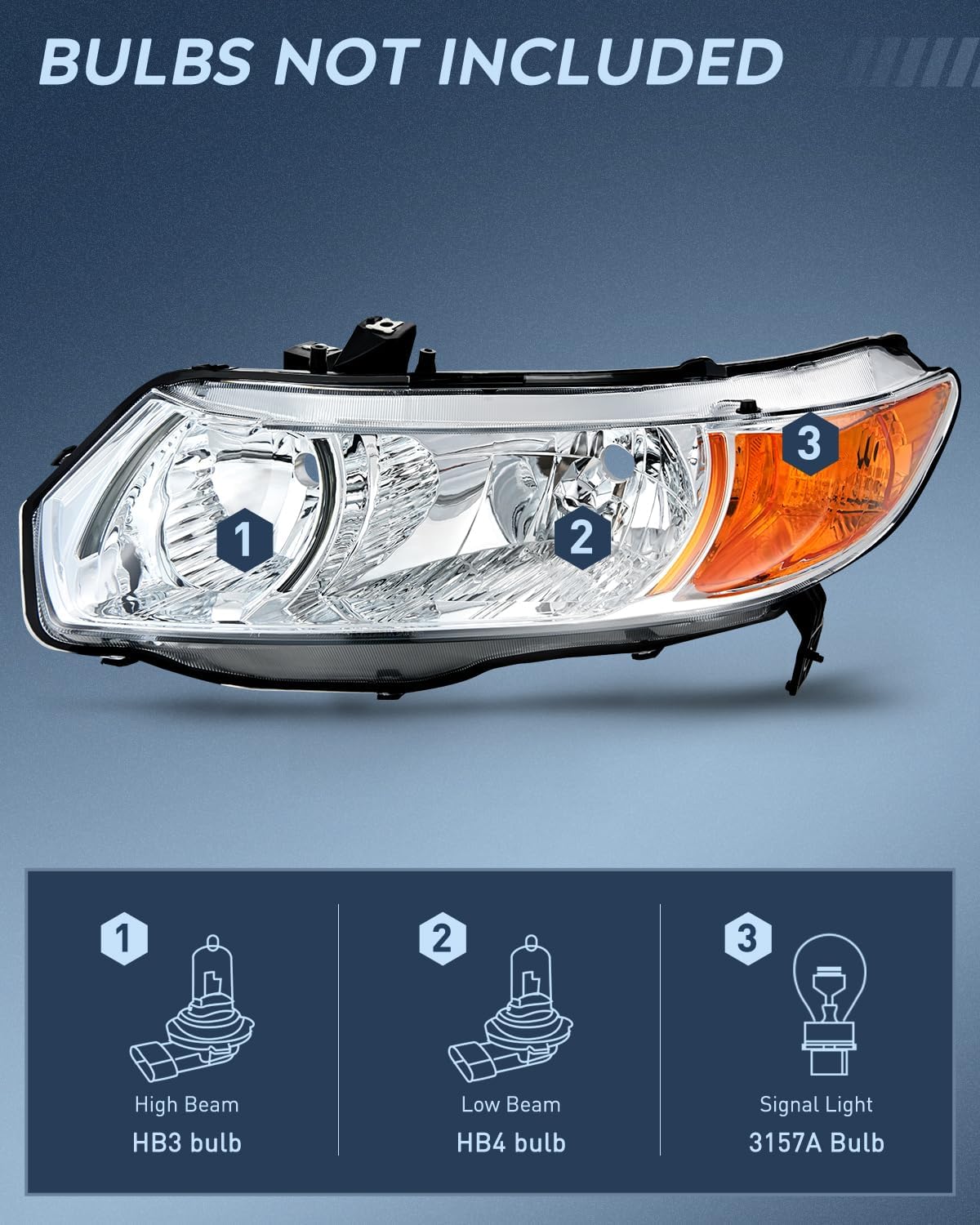 Nilight Conjunto de faros delanteros compatible con Honda Civic de 2 puertas 2006 2007 2008 2009 2010 2011 Honda Civic 2 puertas Coupé faros de