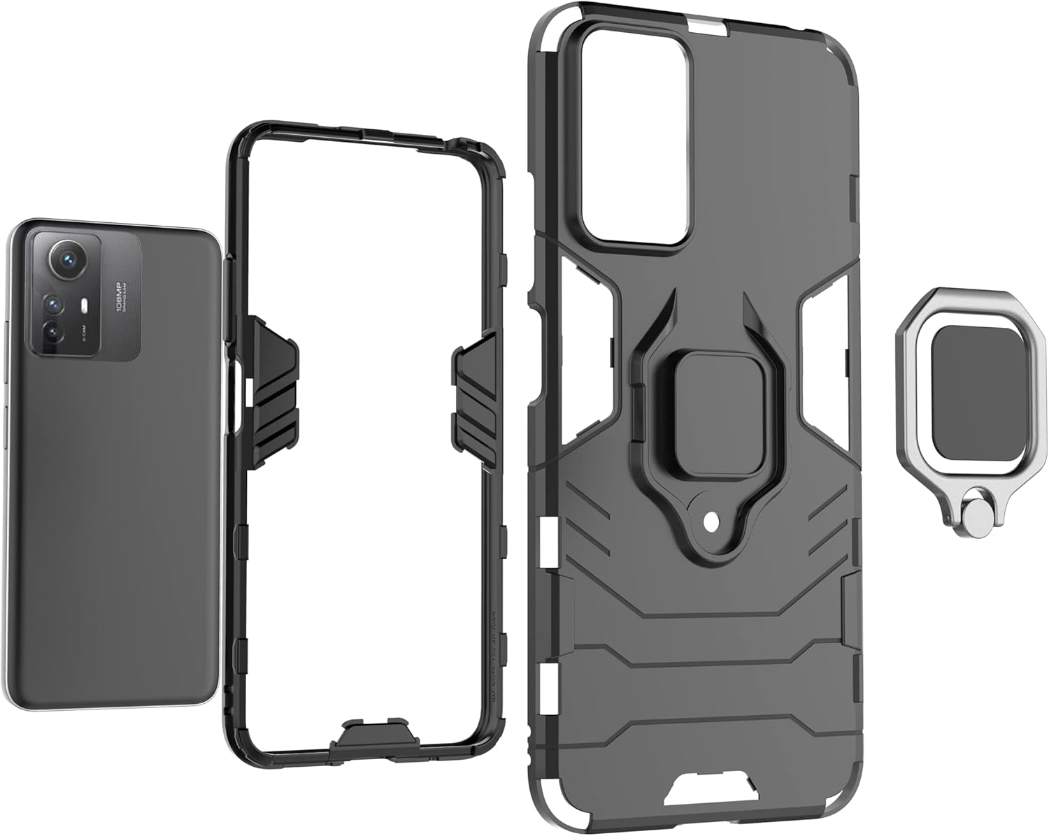 Funda para Xiaomi Redmi Note 12S 4G Caso,Soporte de montaje magnético para coche Funda Shell para Xiaomi Redmi Note 12S 4G Caso Azul