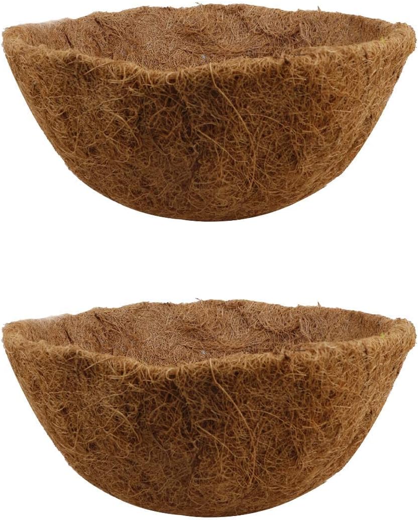 Paquete de 3 revestimientos redondos de coco para maceteros redondos de fibra de coco, repuesto de cáscara de coco para plantar macetas de jardín
