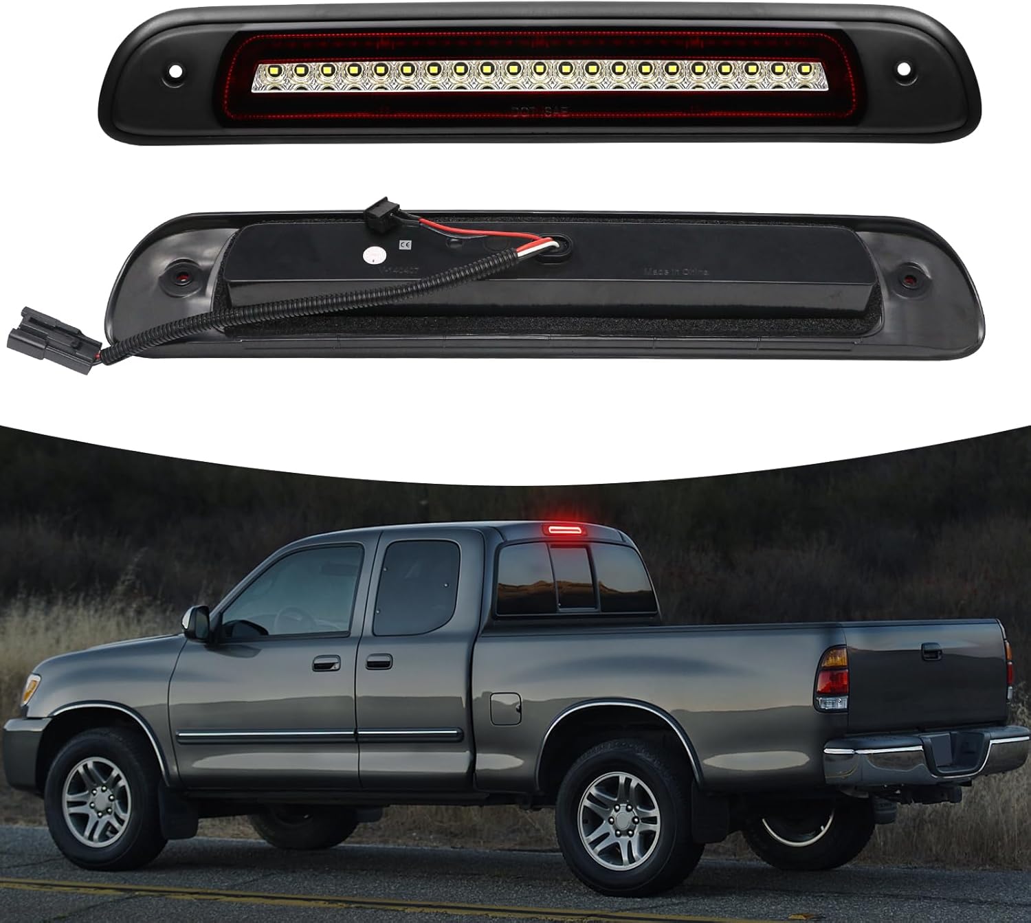 Tercera luz de freno LED compatible con Tundra 2000-2006, luz de freno central trasera de montaje alto, lámpara de carga estroboscópica estilo F1,