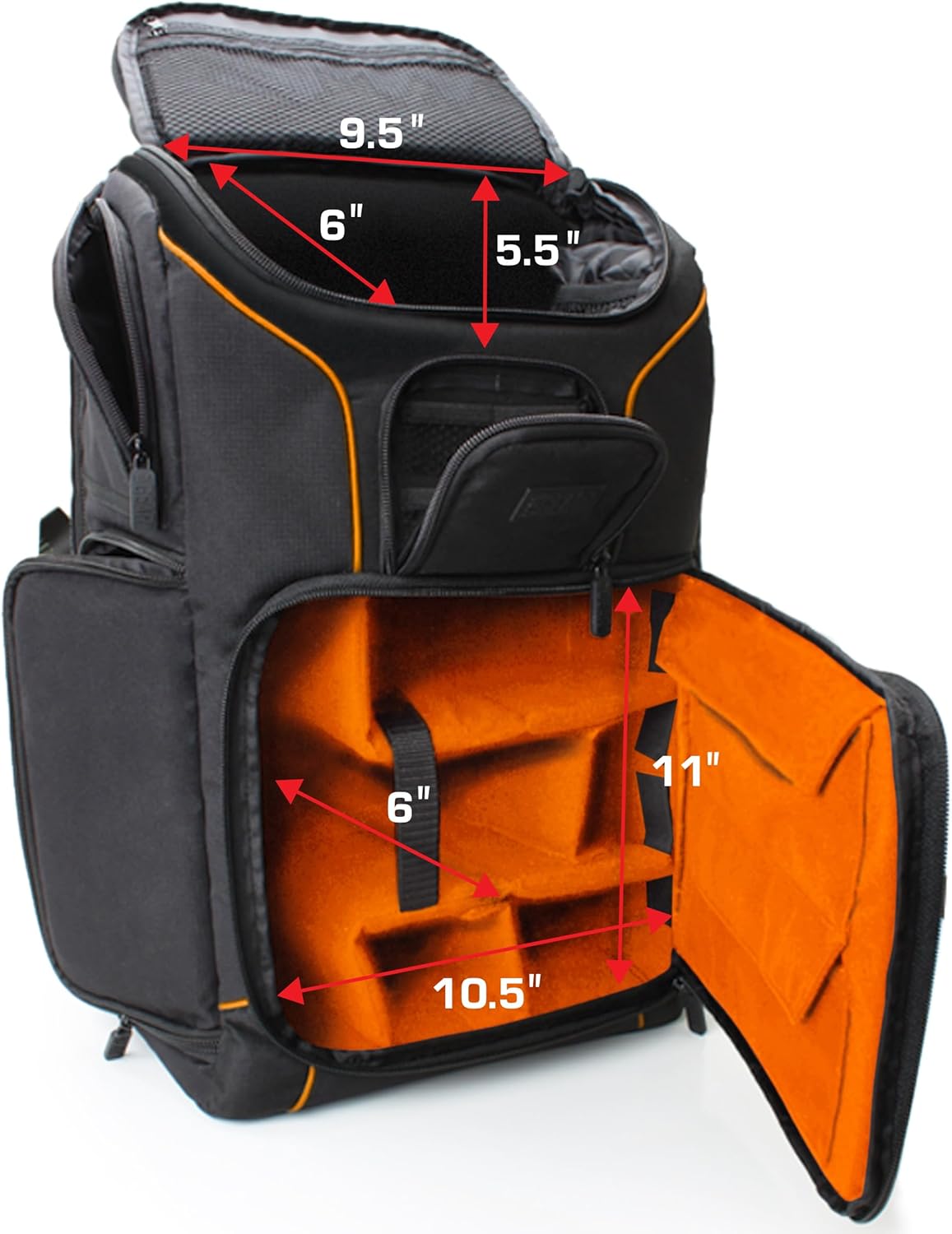 Mochila para cámara réflex digital de 39.62 cm, compartimento para portátil USA Gear cuenta con separadores acolchados, soporte para trípode,