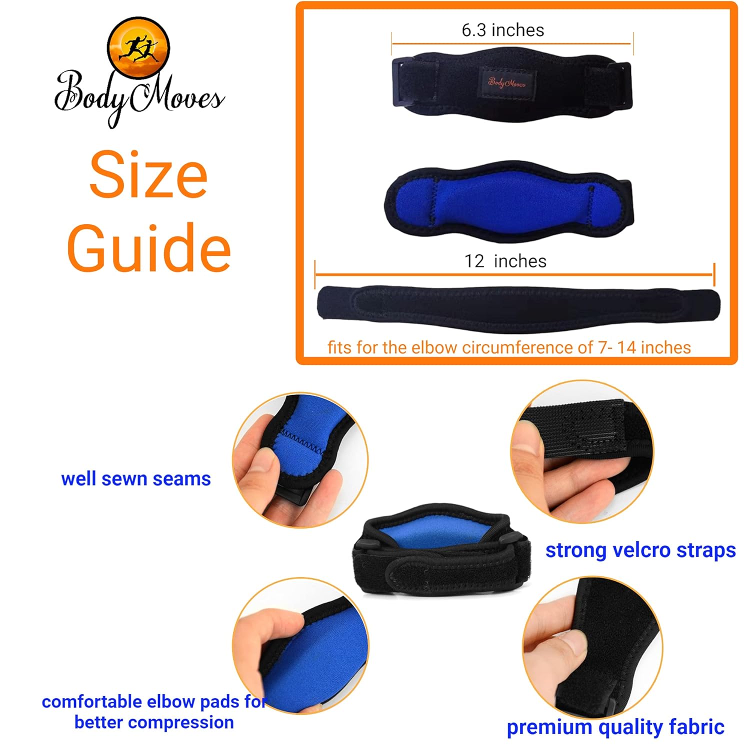 BodyMoves Codera de tenis (2 piezas) más bolsa de hielo caliente y frío, equipo de apoyo para deportes uso diario para reducir el dolor en las