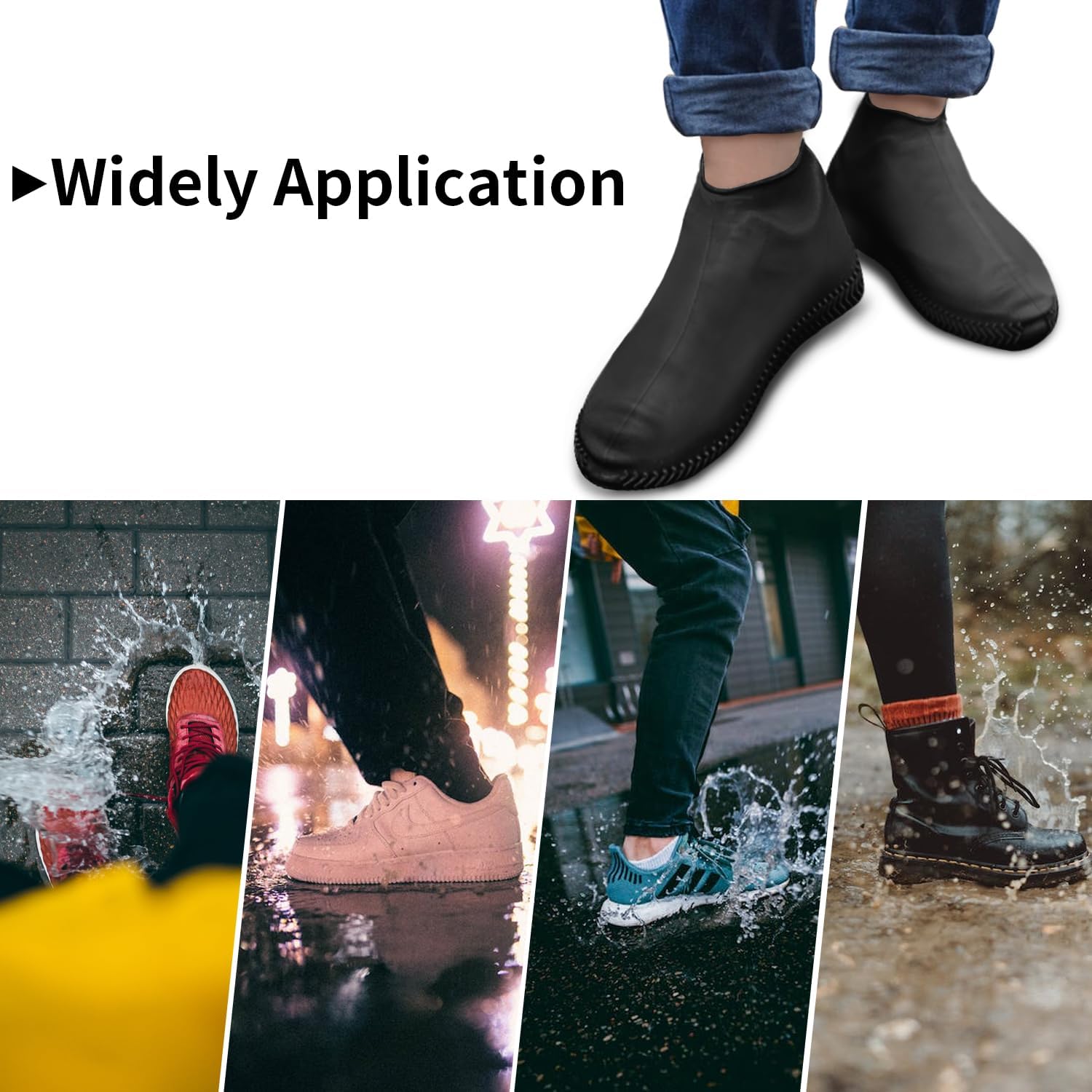 GULIFAN Fundas impermeables para zapatos, fundas de silicona mejoradas, reutilizables, antideslizantes, lavables, para lluvia y nieve, al aire