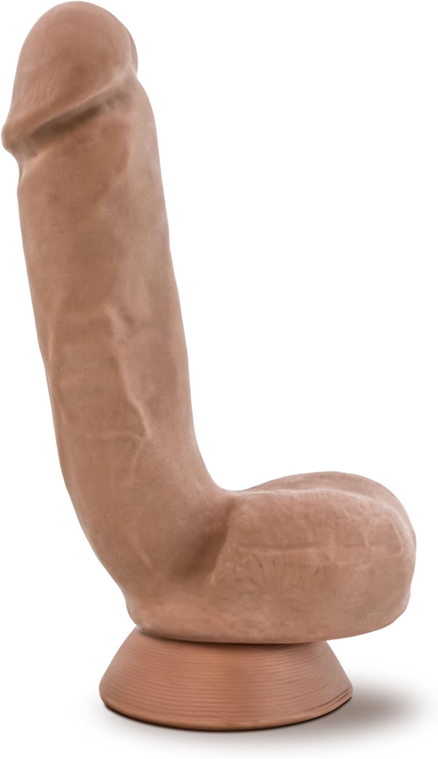 Blush Au Naturel Macho – Consolador realista Sensa Feel de doble densidad de 8.75 pulgadas, pene y bolas – ventosa, compatible con arnés – Juguete