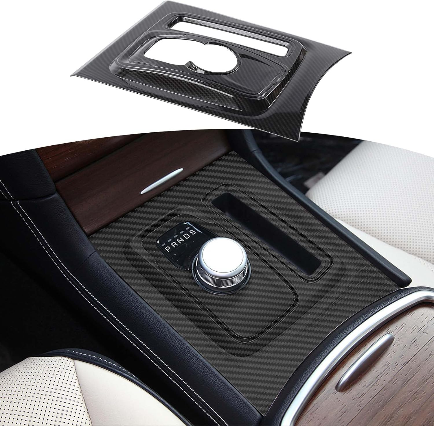 RT-TCZ Para Chrysler 300C Cambio de engranajes Panel Trim Cubierta Compatible con Chrysler 300300C 2015 Up Fibra de Carbono Interior Accesorios
