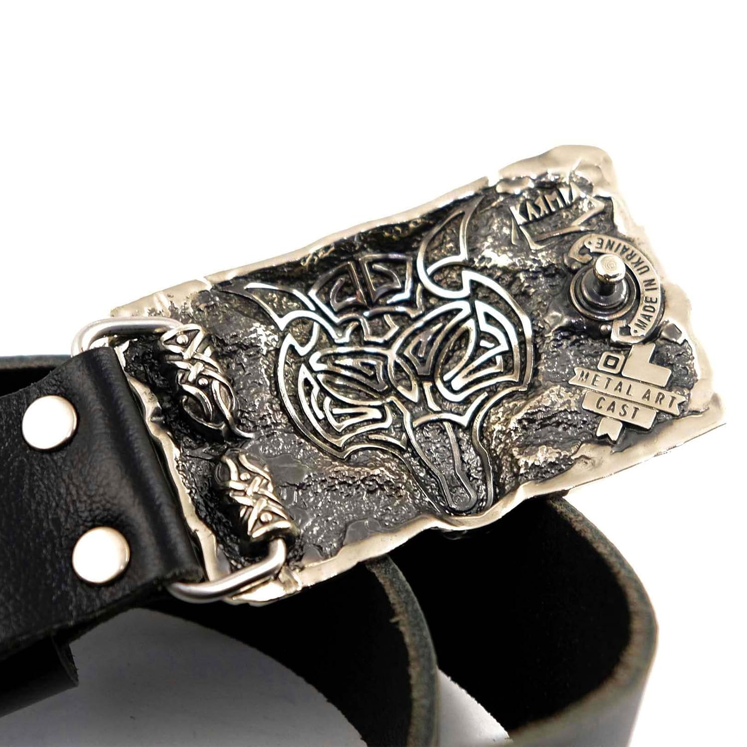 Belt buckle Fenrir Wolf, Handmade Old Norse Scandinavian viking mithology werewolf solid German silver belt buckle