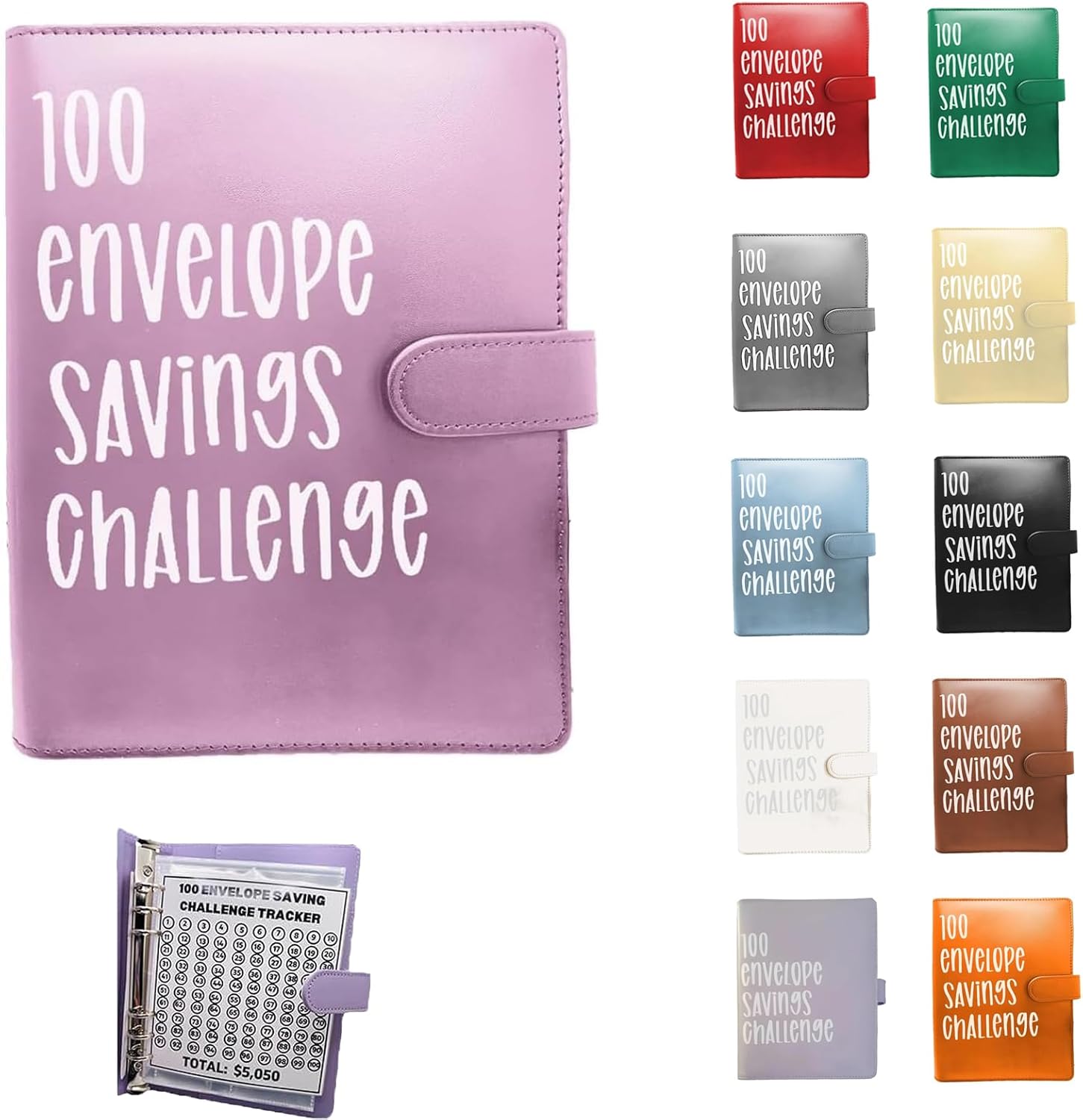 Carpeta de desafío de 100 sobres  Desafío de ahorro de sobres  Carpeta de desafío de sobre, manera fácil y divertida de ahorrar $5,050, carpeta de