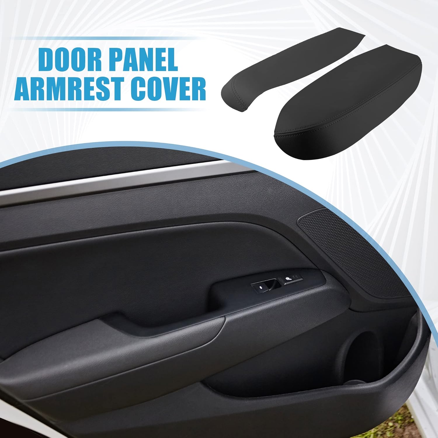 A ABSOPRO Panel de la puerta delantera del coche reposabrazos cubierta interior de la puerta trims para Acura RDX 2007-2012 negro 1 par
