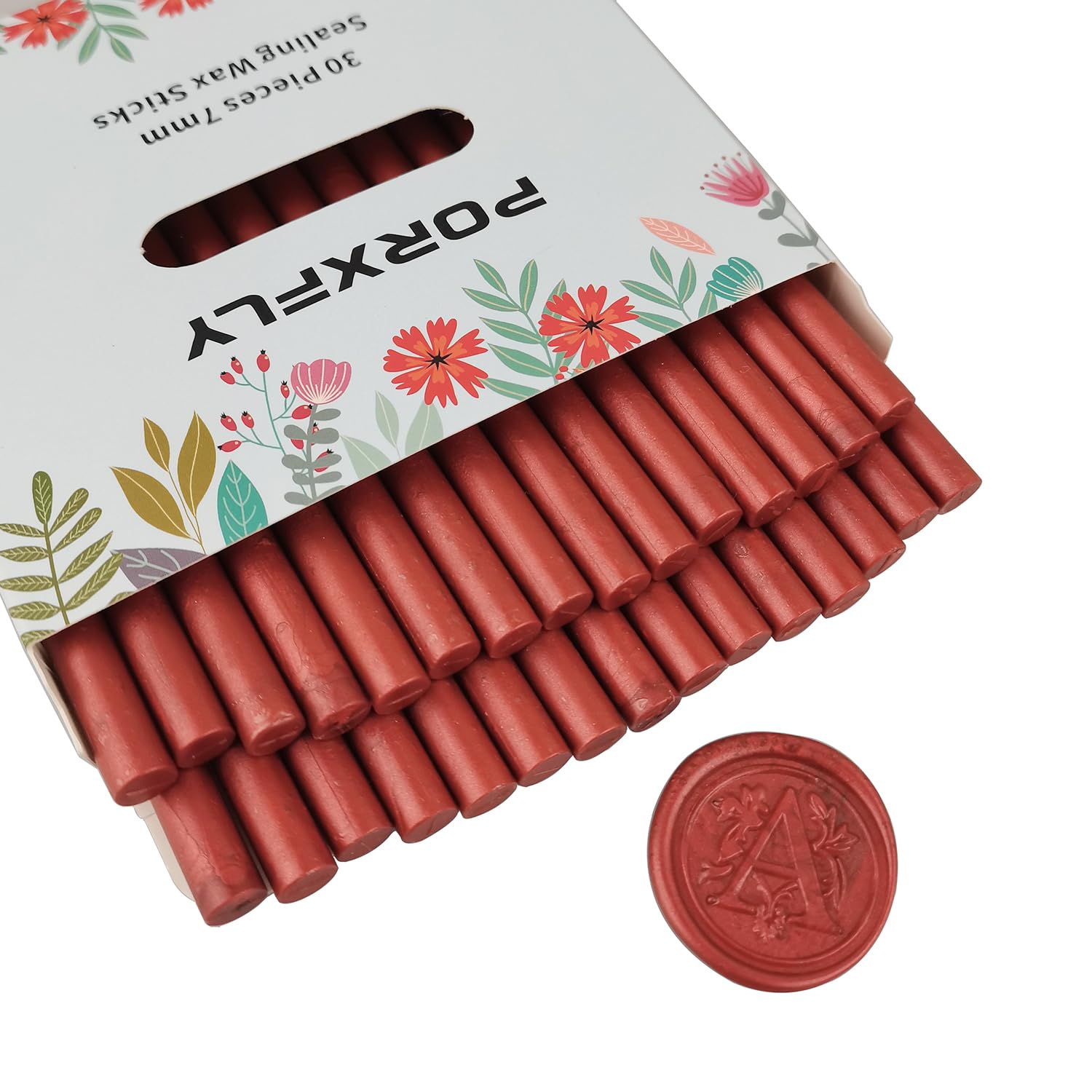 30 barras de cera de sellado de 0.27 pulgadas para pistola de pegamento, mini barras de sellado de cera PORXFLY ideales para tarjetas, sobres,