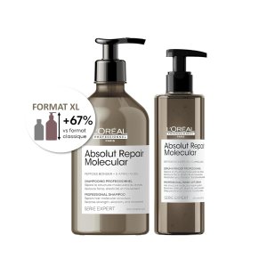 L’Oréal Professionnel Absolut Repair Molecular Shampoo & Serum Set  Peptide Bonder  Para cabello dañado extremadamente seco  Aminoácidos L’Oréal Professionnel Absolut Repair Molecular Shampoo & Serum Set  Peptide Bonder  Para cabello dañado extremadamente seco  Aminoácidos