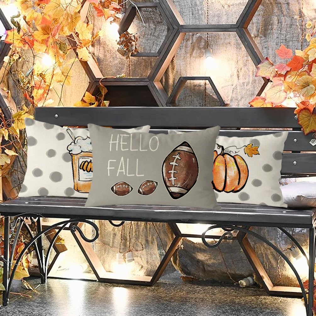 GAGEC Juego de 4 fundas de almohada de otoño de 20 x 12 pulgadas, diseño de calabaza, hojas de arce, decoración del hogar, sofá, dormitorio,