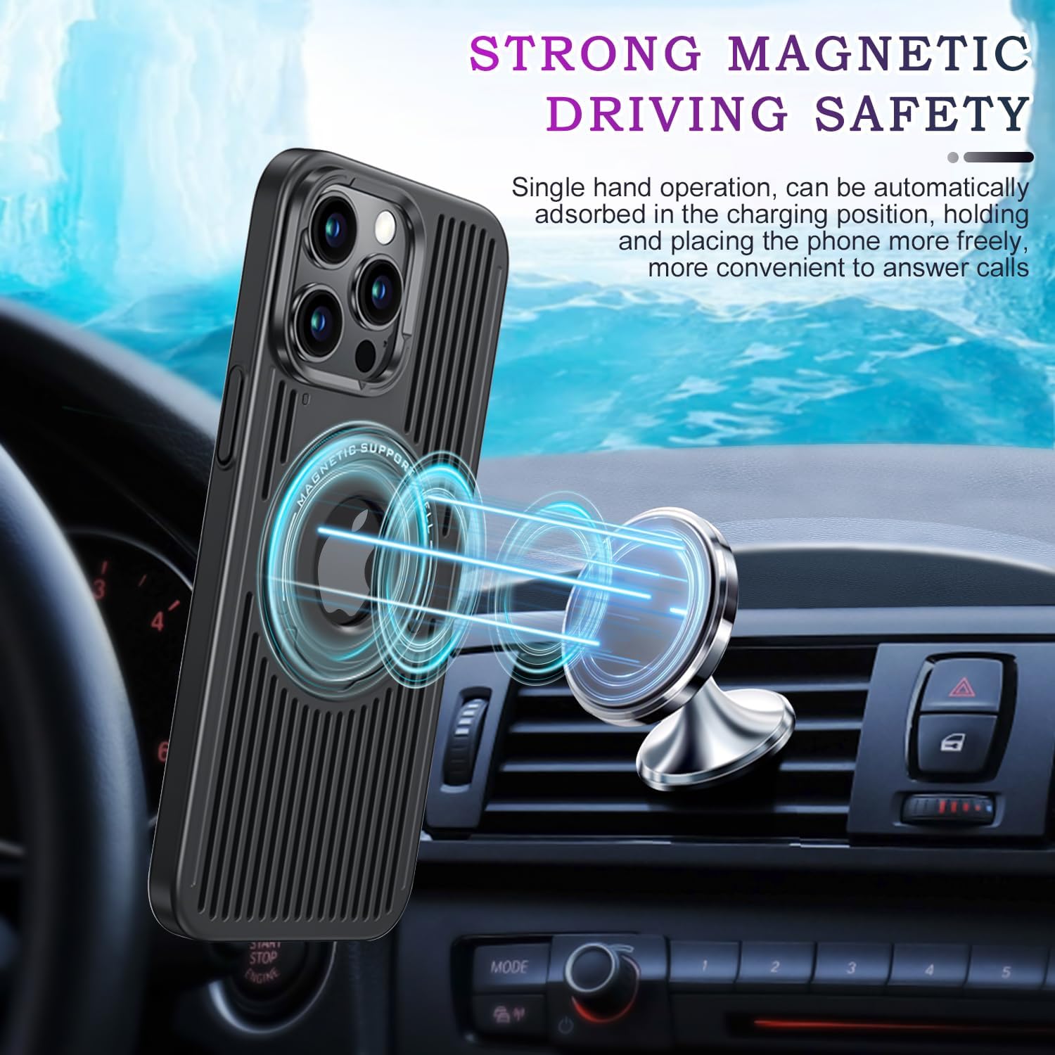 Lokyoo Funda para iPhone 14 Pro con carga inalámbrica Magsafe, disipación de calor, soporte magnético, soporte invisible integrado y soporte de