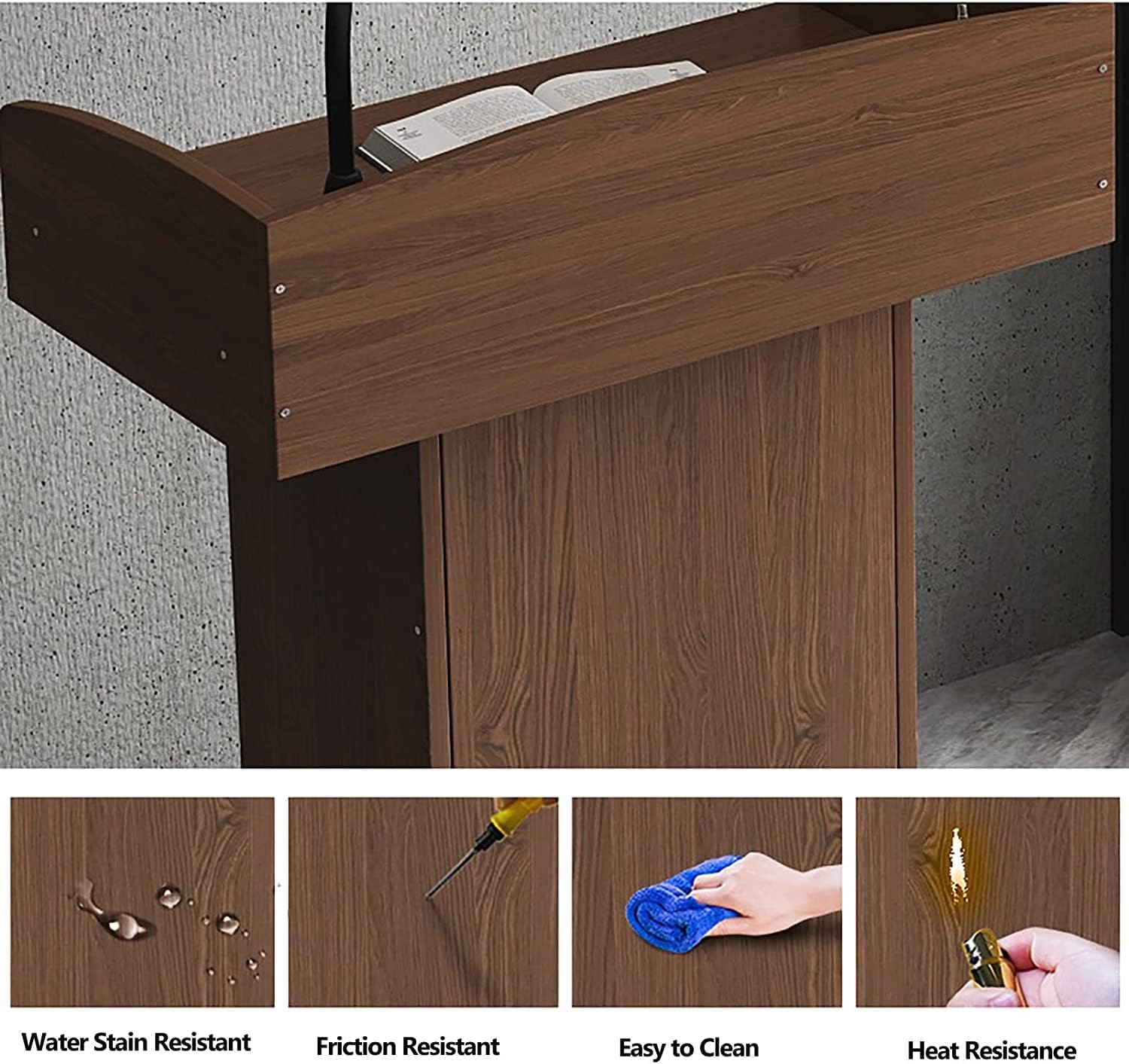 JITEM Atril Podium – Podio de madera de fibropanel de densidad media para atril con estante de almacenamiento, ideal para oradores, conferencias,