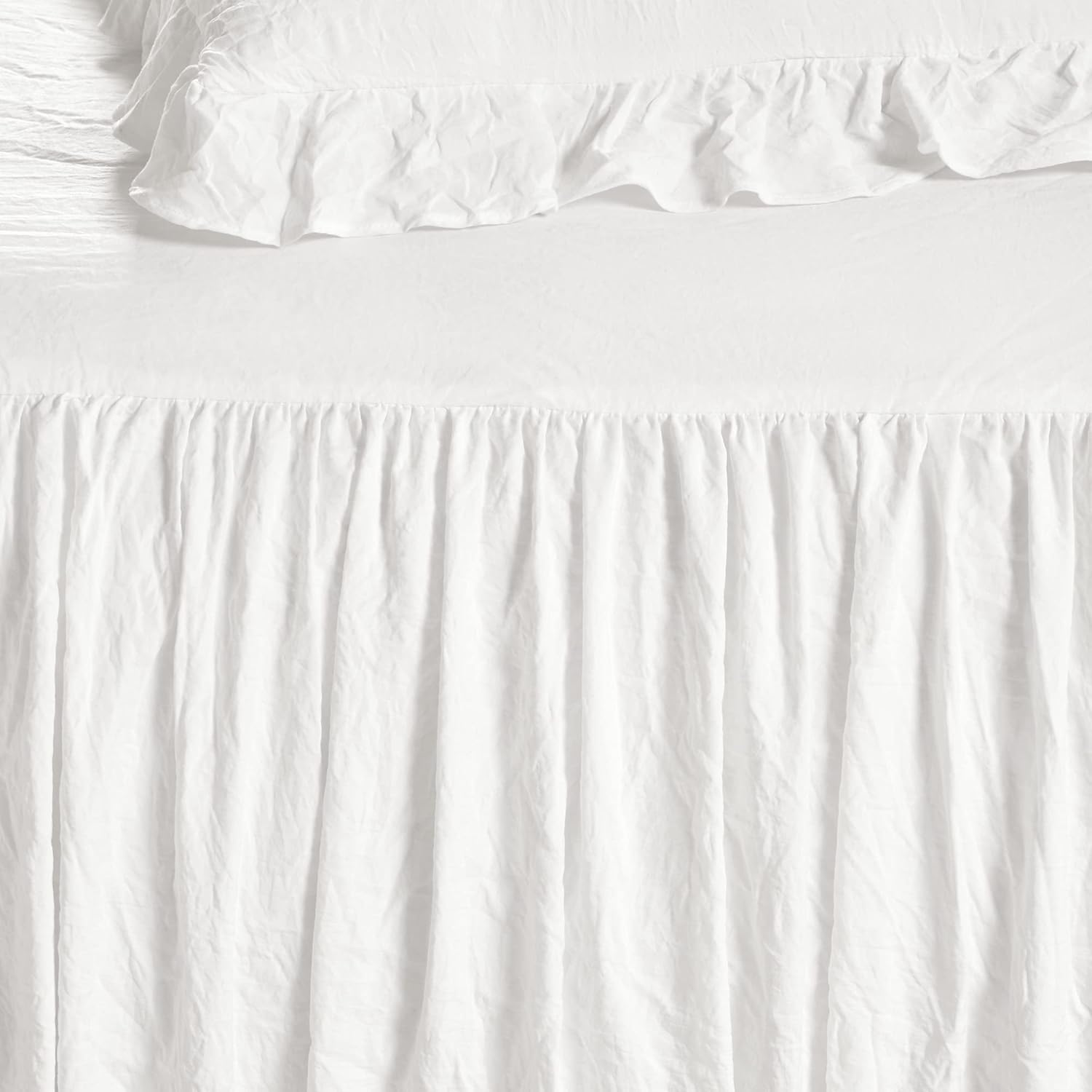 Lush Decor Juego de funda de sofá cama con falda con volantes, juego de ropa de cama lujoso de 5 piezas, elegante y encantador detalle de volantes,