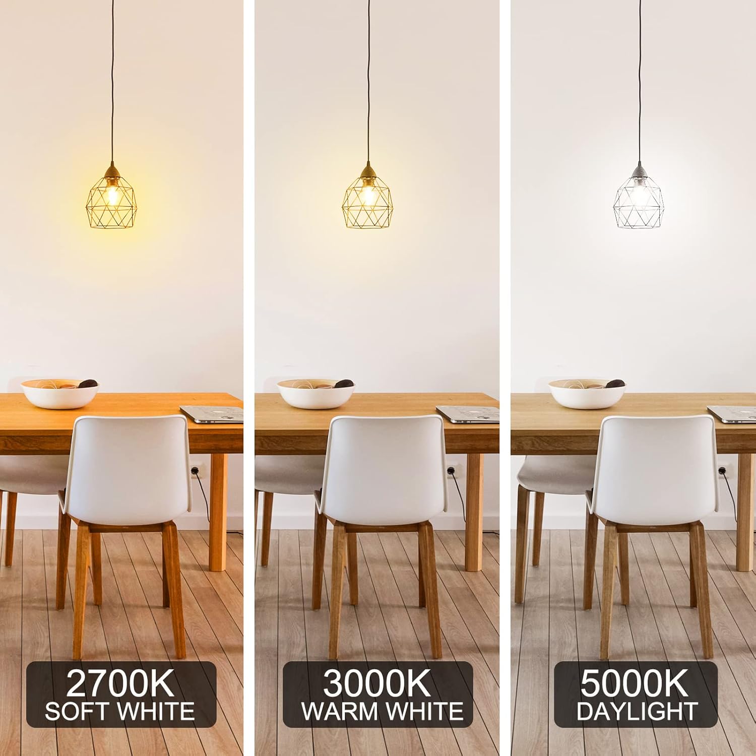 Energetic Bombillas LED de filamento regulables, 8 W, equivalente a 60 W, blanco cálido 3000 K, vidrio transparente clásico, bombilla LED A19,